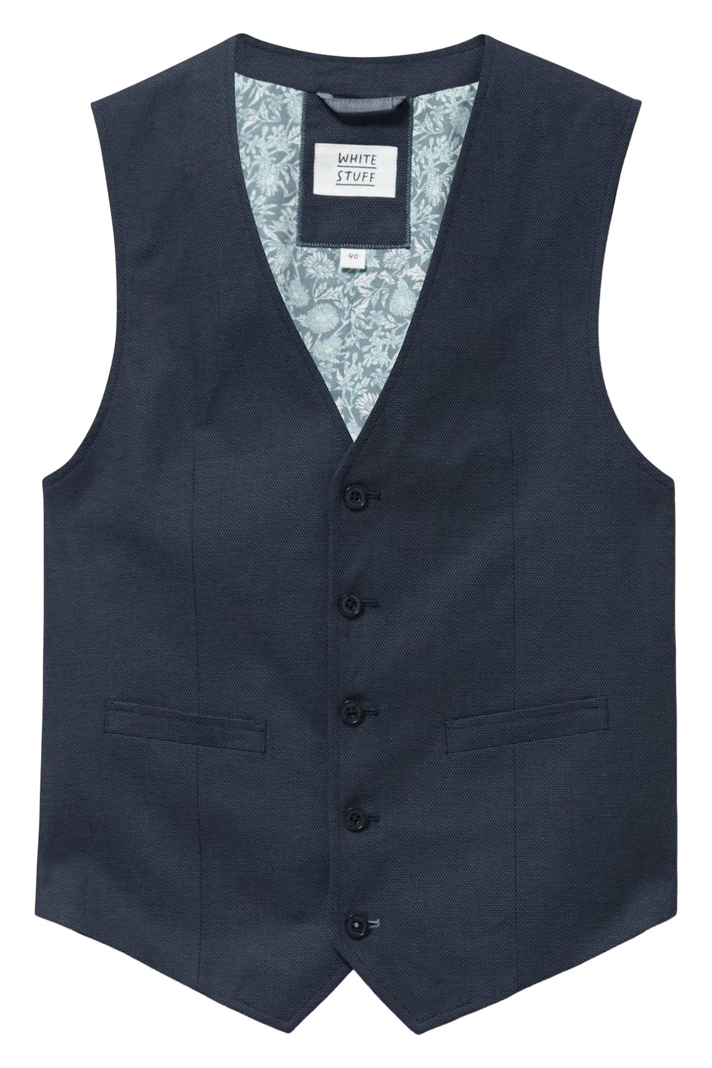 ABBOTT LINEN WAISTCOAT FRENCH NAVY 3