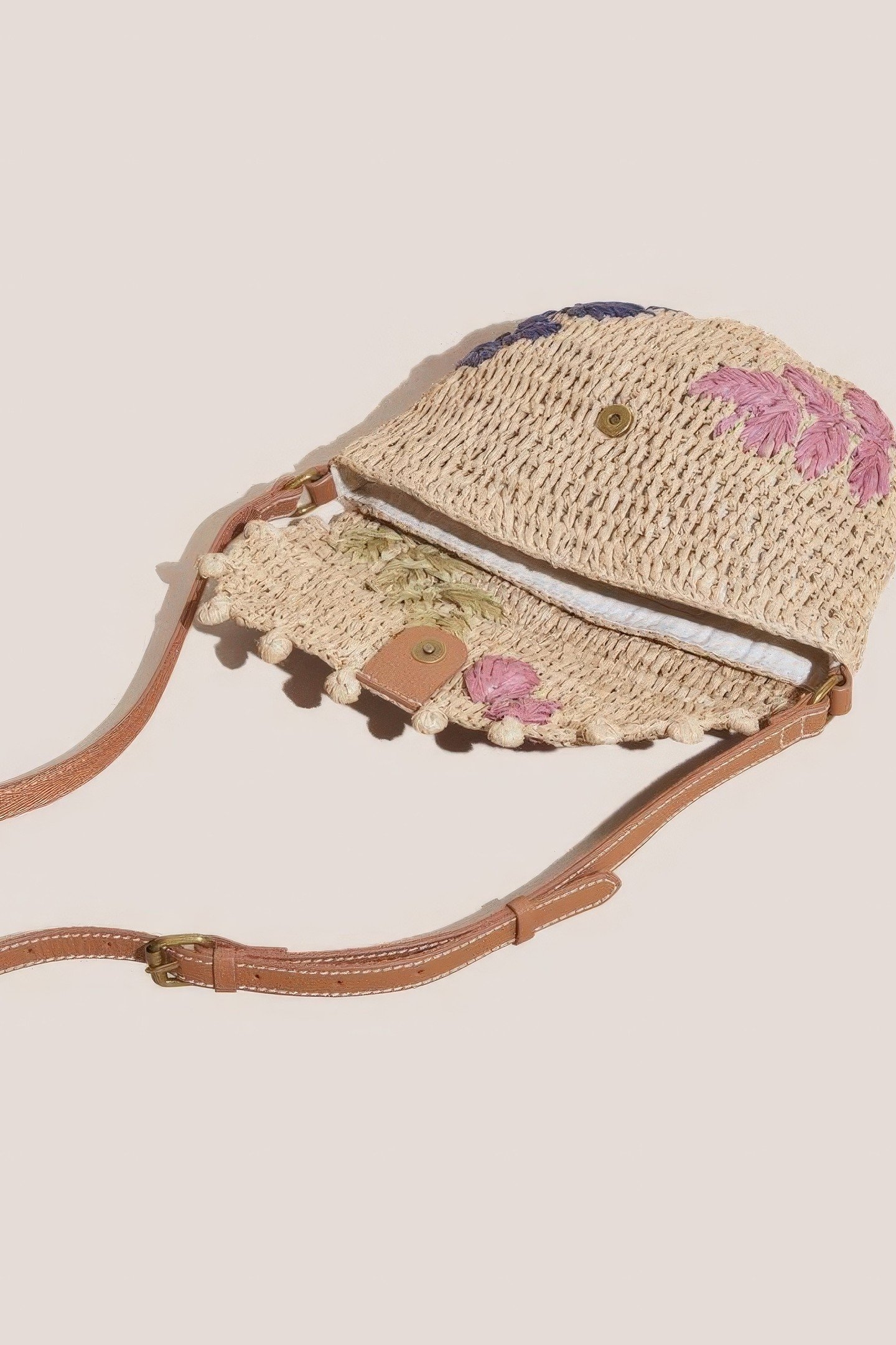FLOWER STRAW MINI CROSSBODY NATURAL MULTI 3