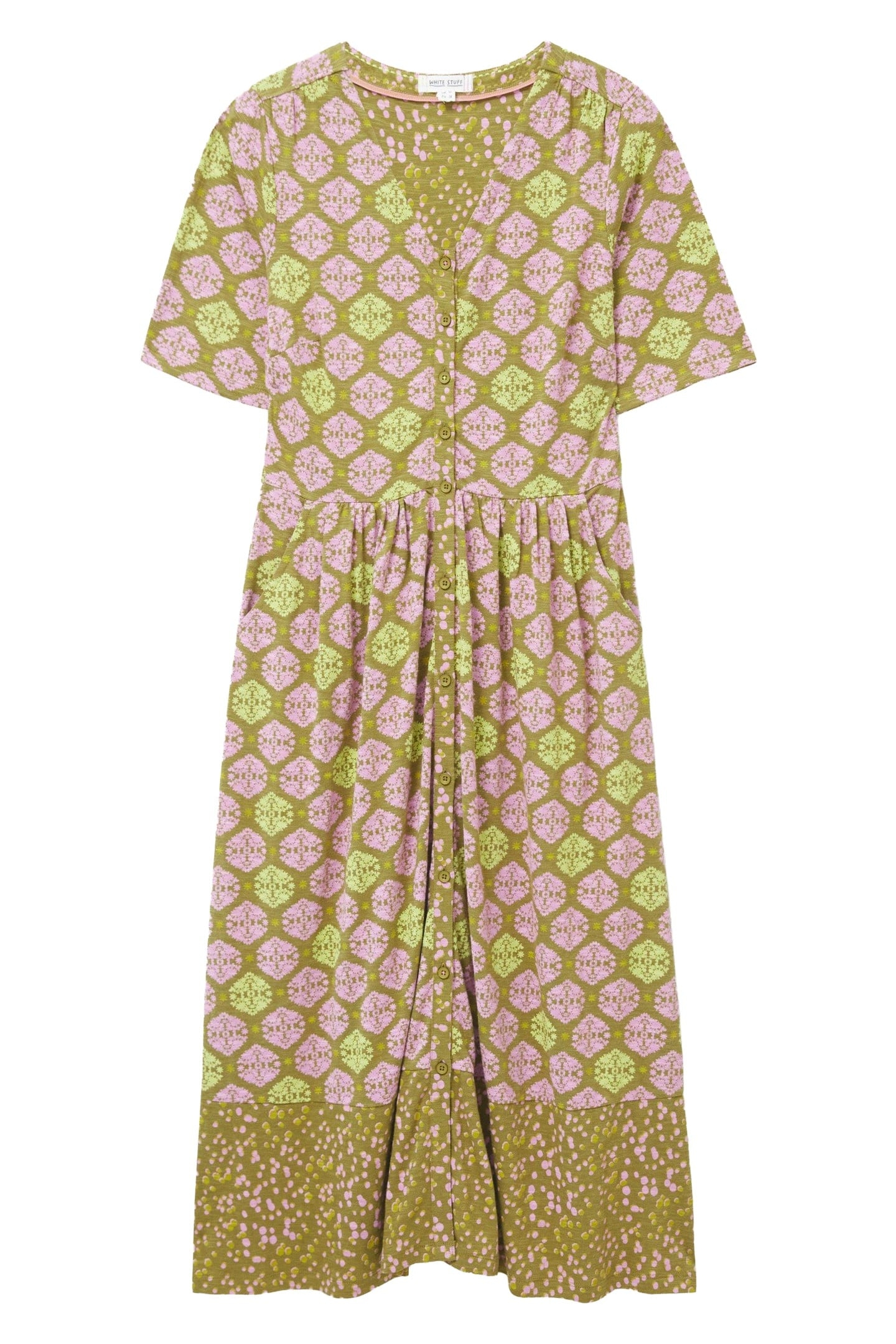 PEARL MIDI JERSEY DRESS GREEN MULTI 3
