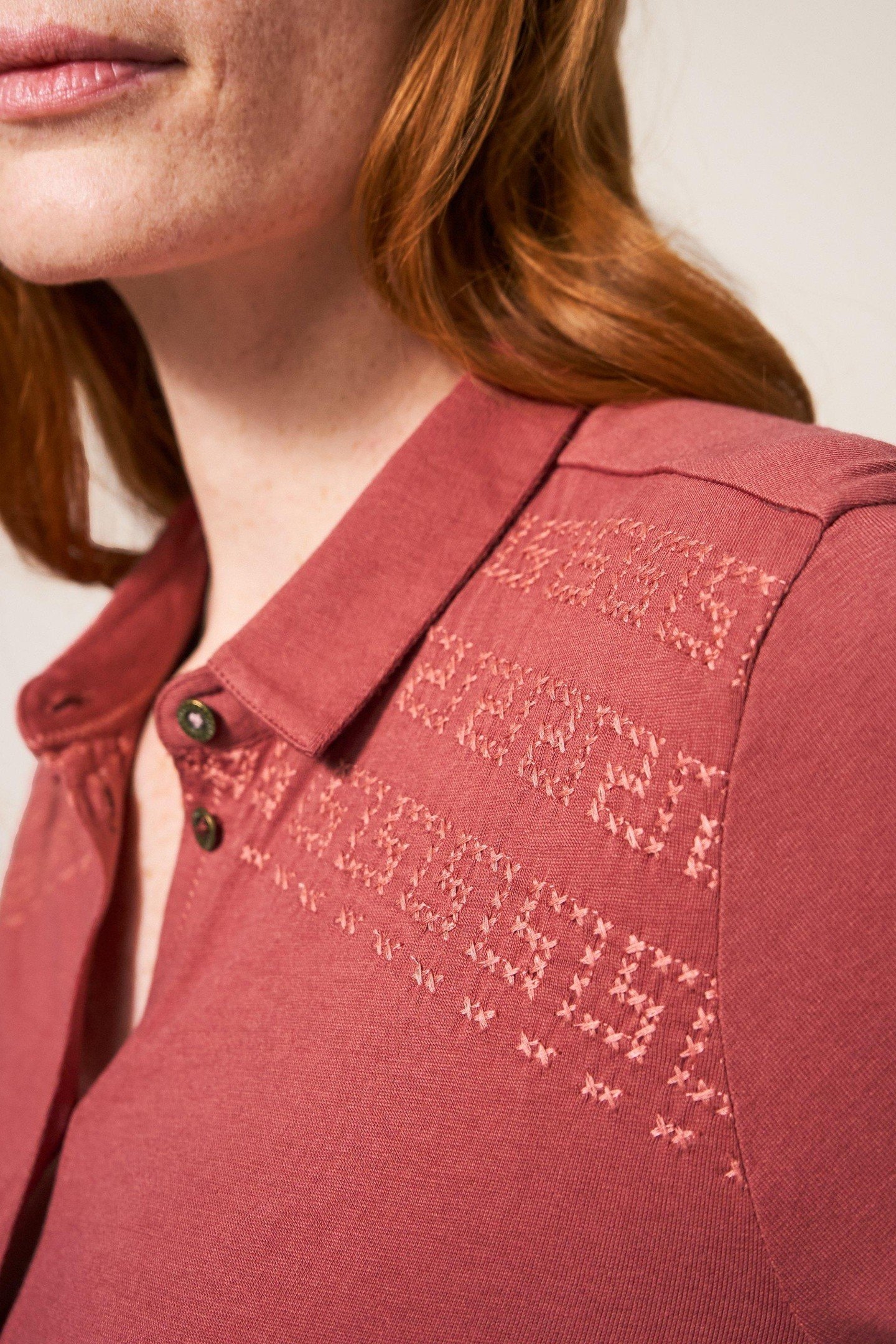 REAGAN EMBROIDERED SHIRT DRESS MID PLUM 3