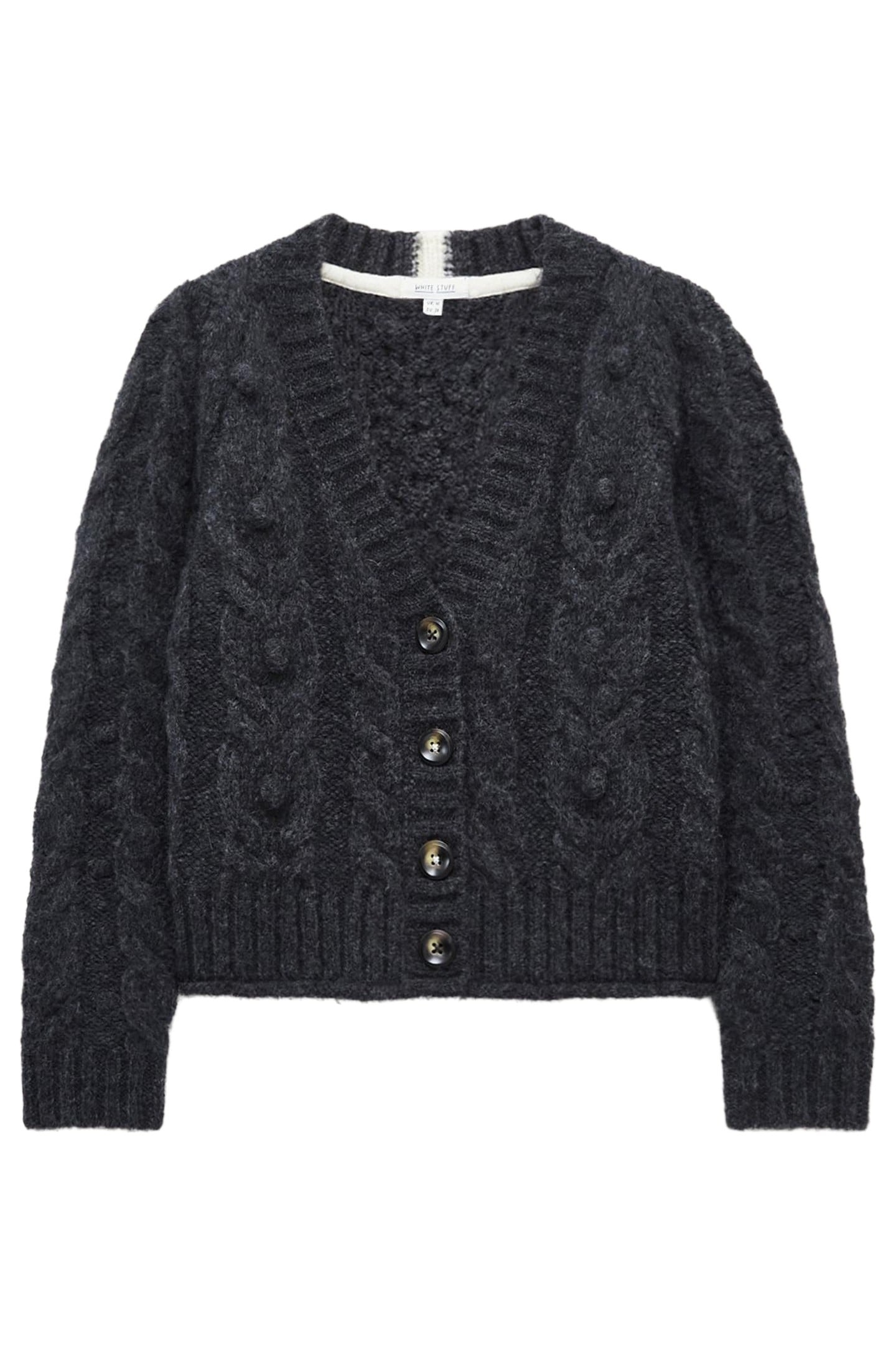 CABLE CARDI DARK GREY 3