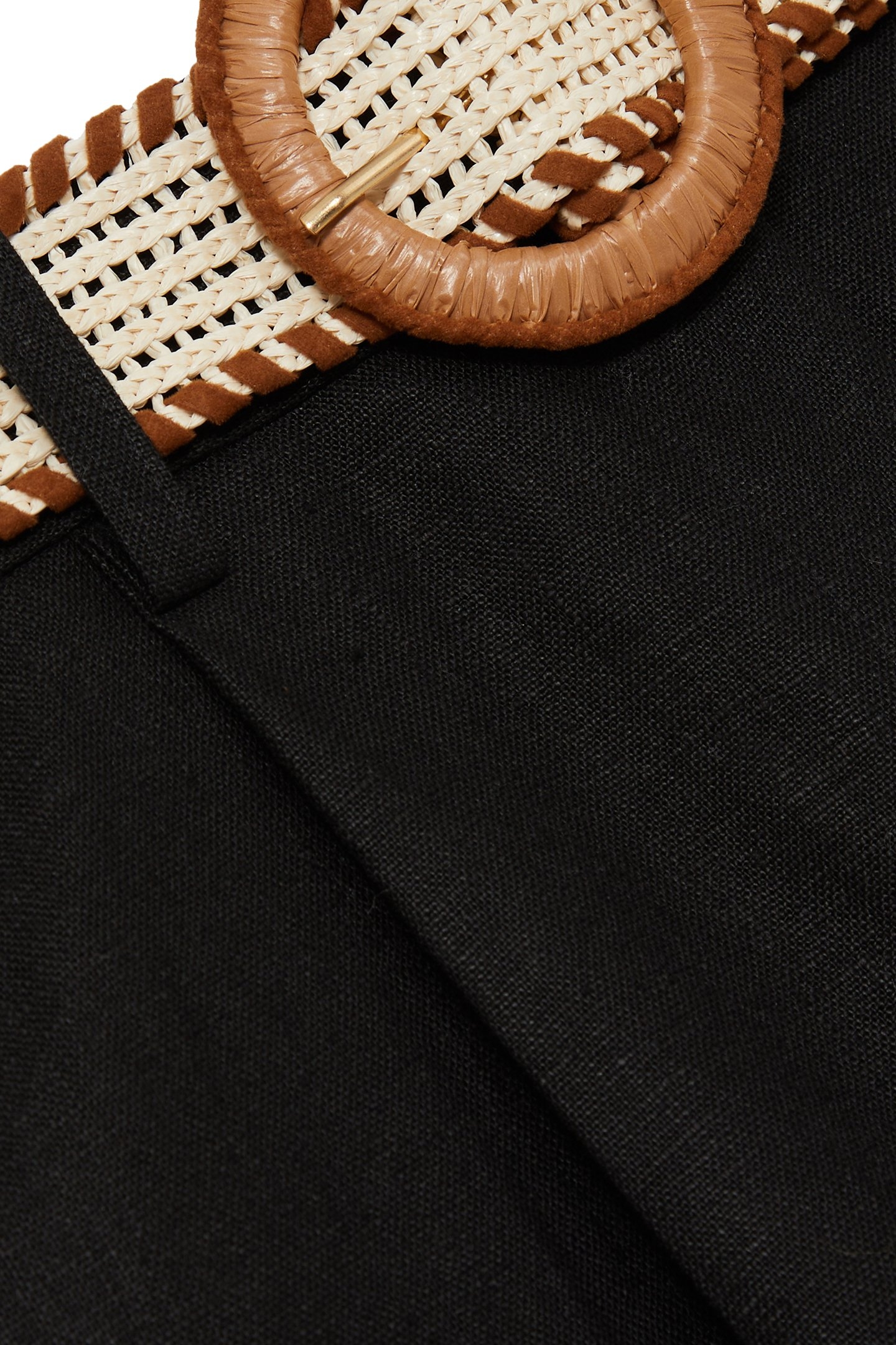 BELTED LINEN TAPER TROUSER BLACK 6