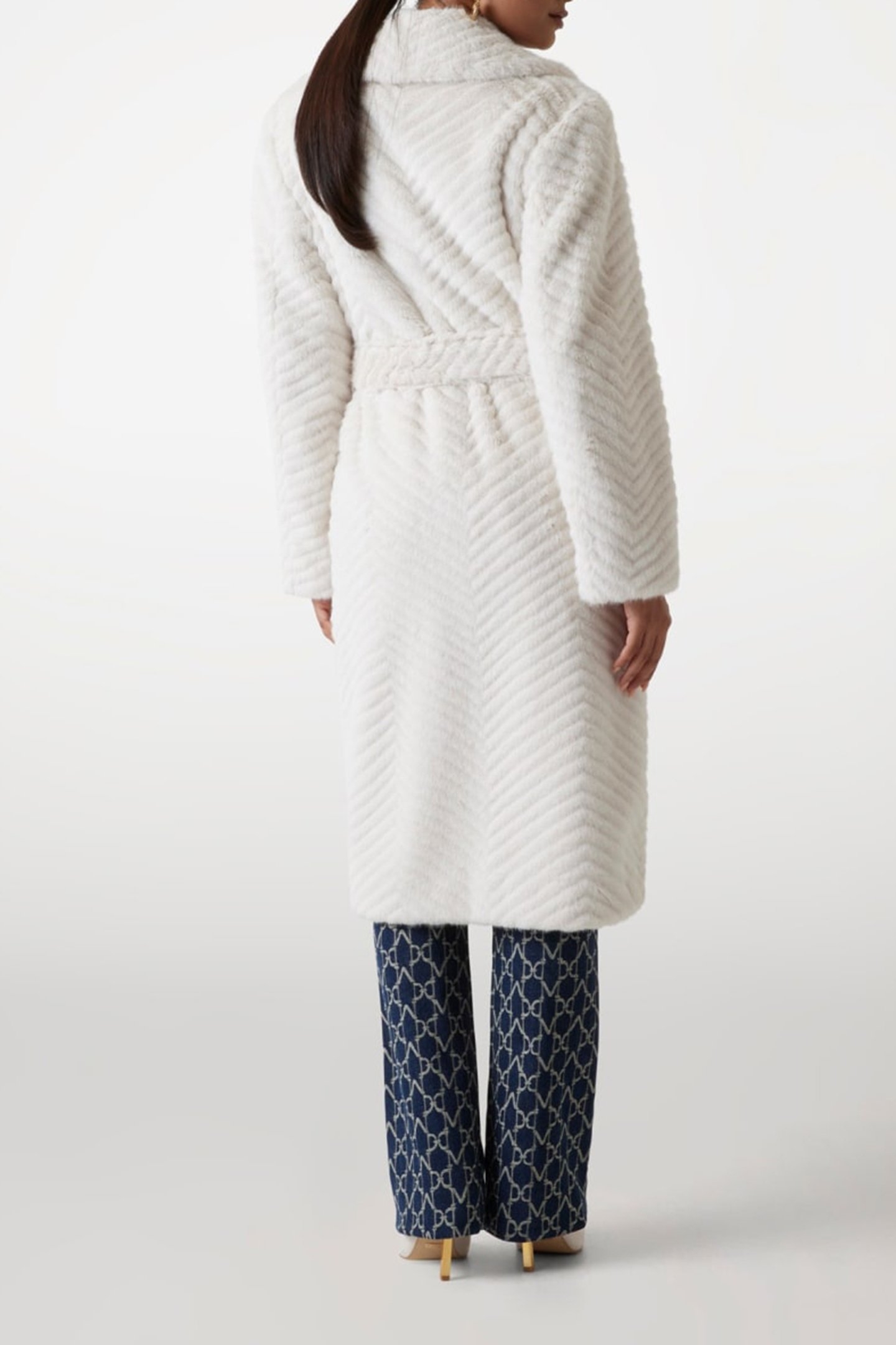 CLAIRE LONG COAT FAUX FUR PALE PEARL MULTI 3