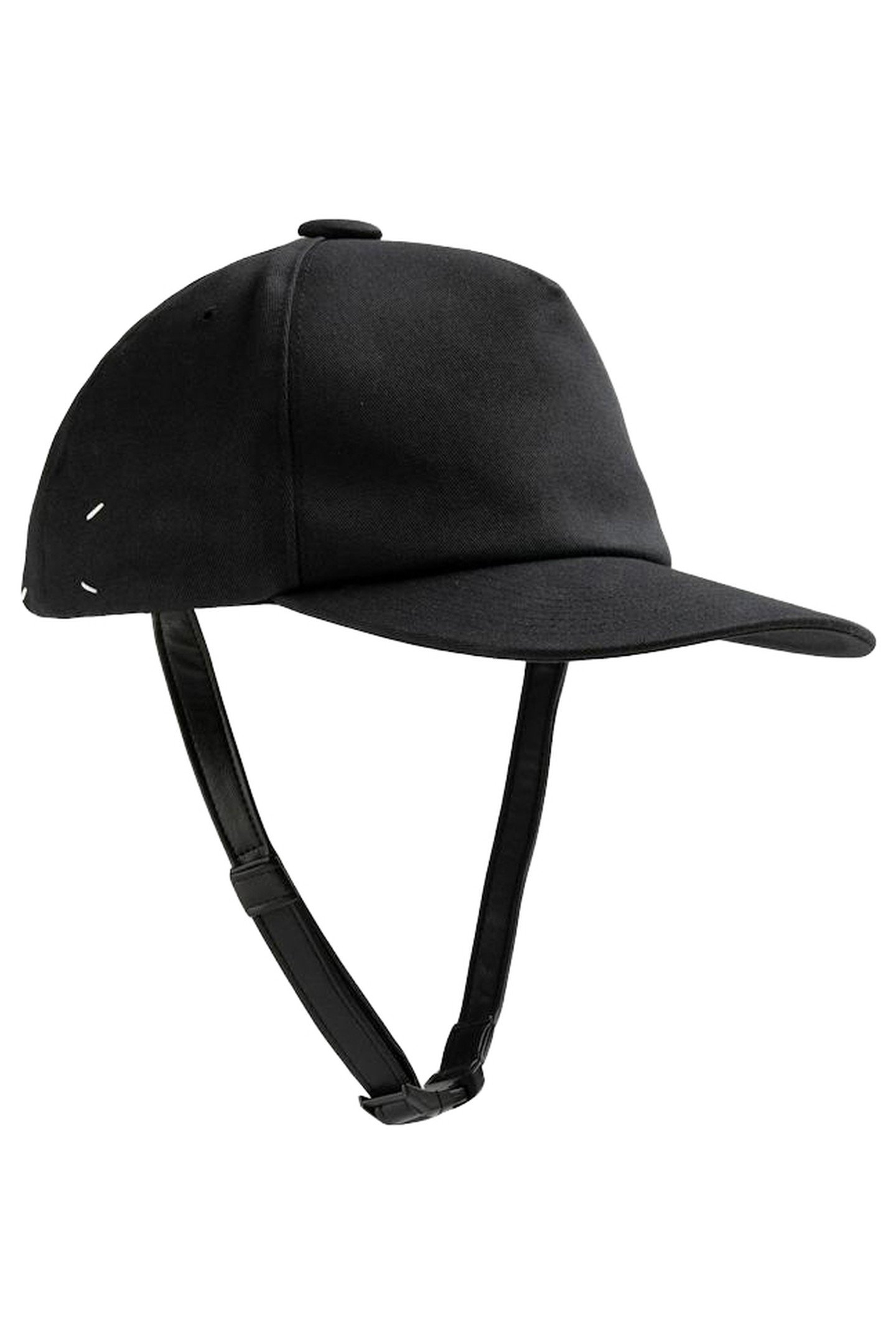 MAISON MARGIELA – LEATHER STRAP BASEBALL CAP BLACK 1