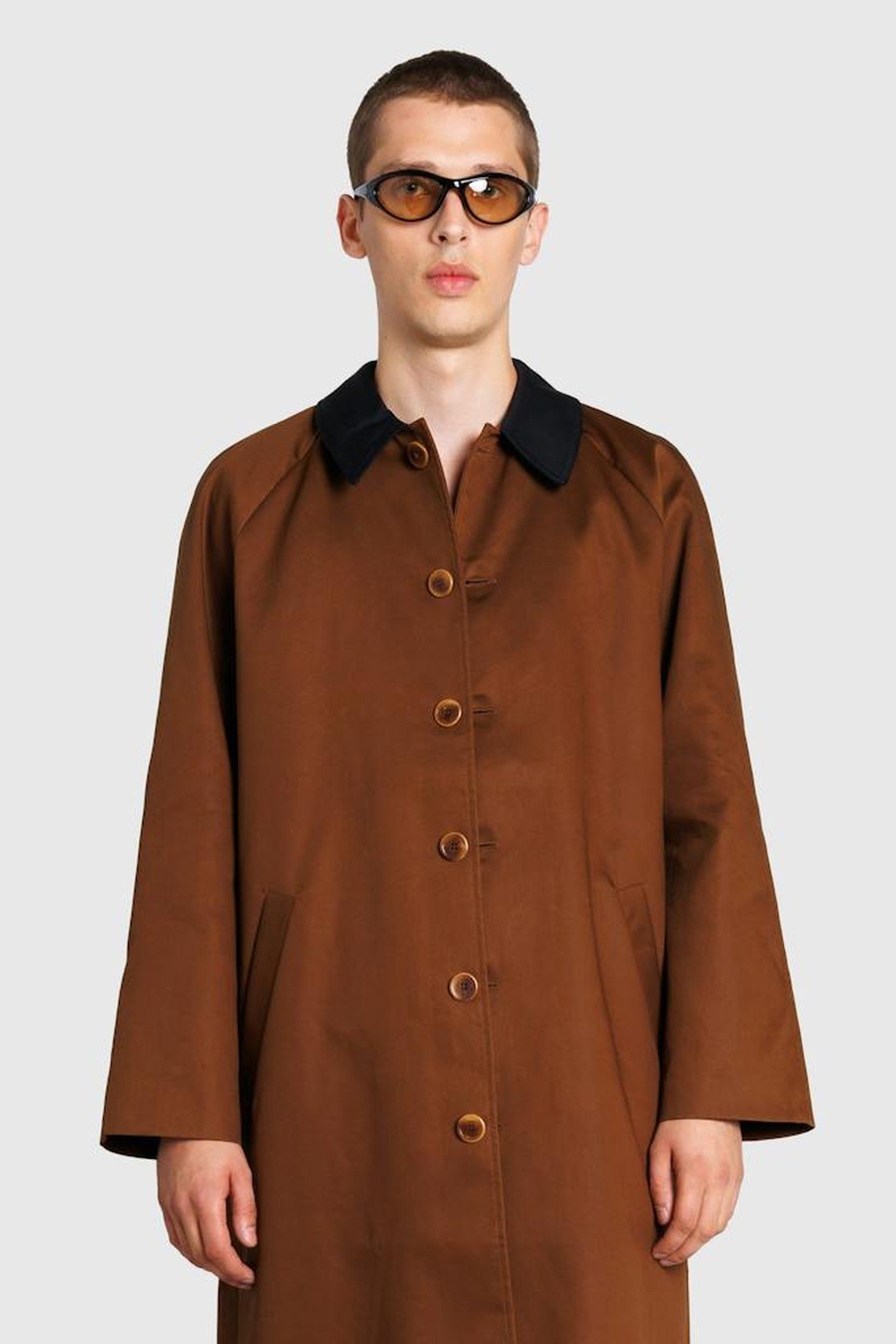 GALILEE BY SEA – WIDE RAGLAN OVERCOAT BROWN 1