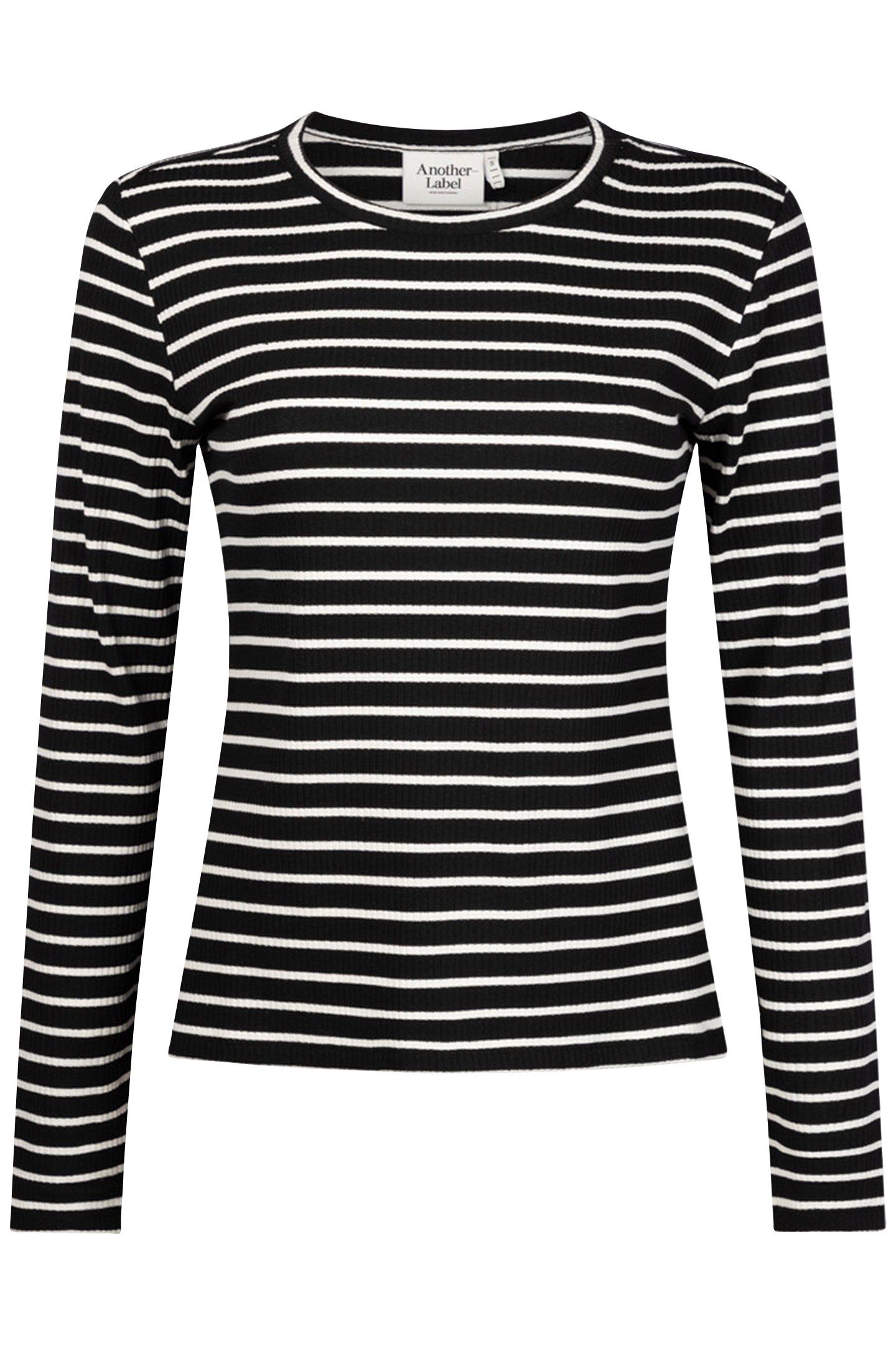 CAMERON T-SHIRT LONG SLEEVE BLACK WHITE STRIPE 1