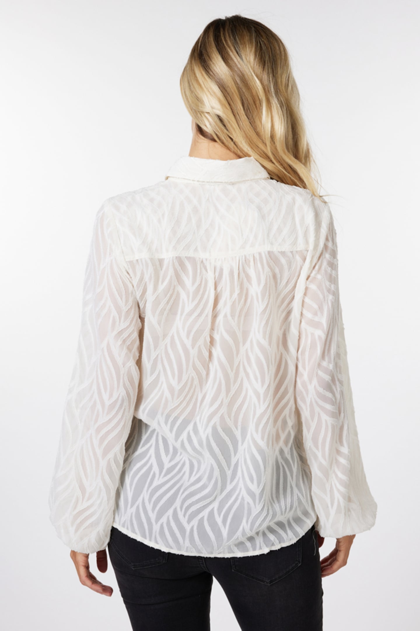BLOUSE BURN OUT SMOCK OFF WHITE 5