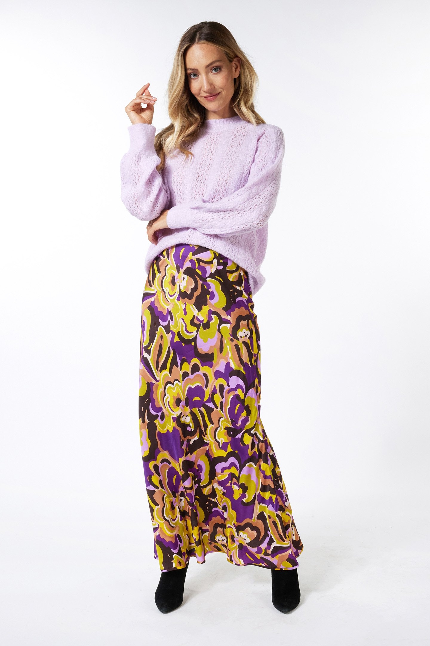 SKIRT LONG FANCY EARTH PRINT 1