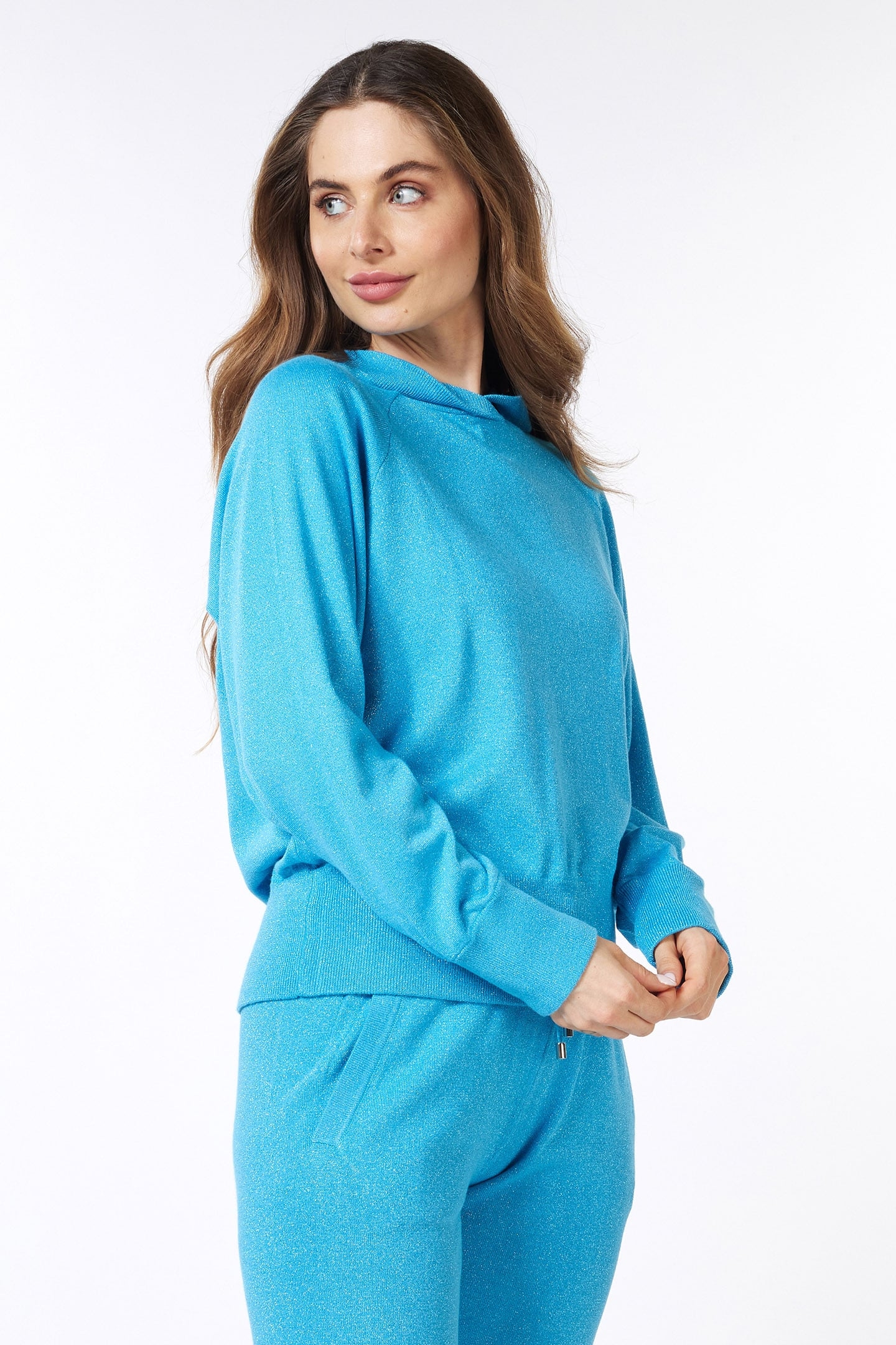 SWEATER HOODIE RAGLAN LUREX PETROL 4