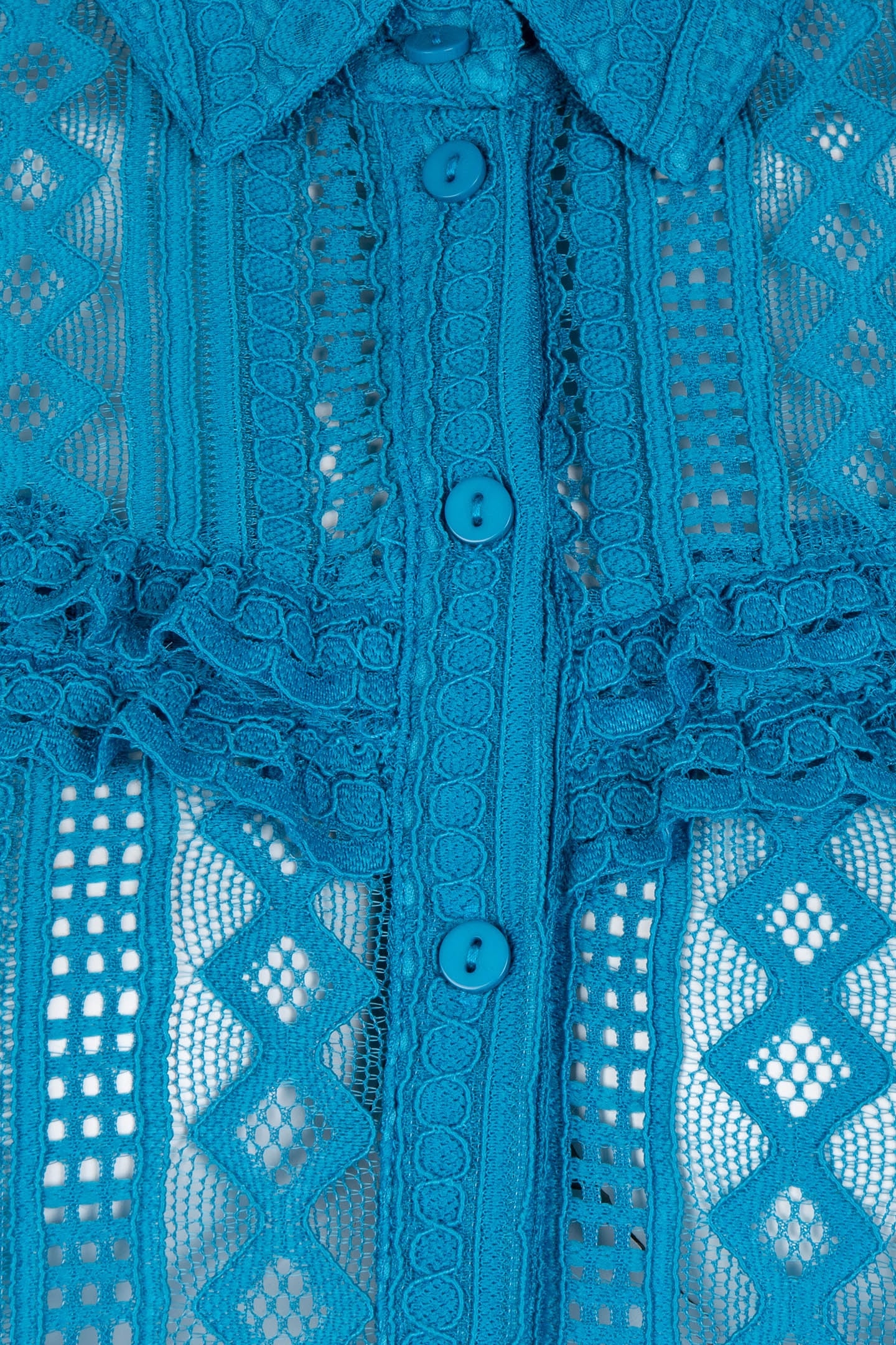 BLOUSE LACE PUFF SLVE PETROL 5