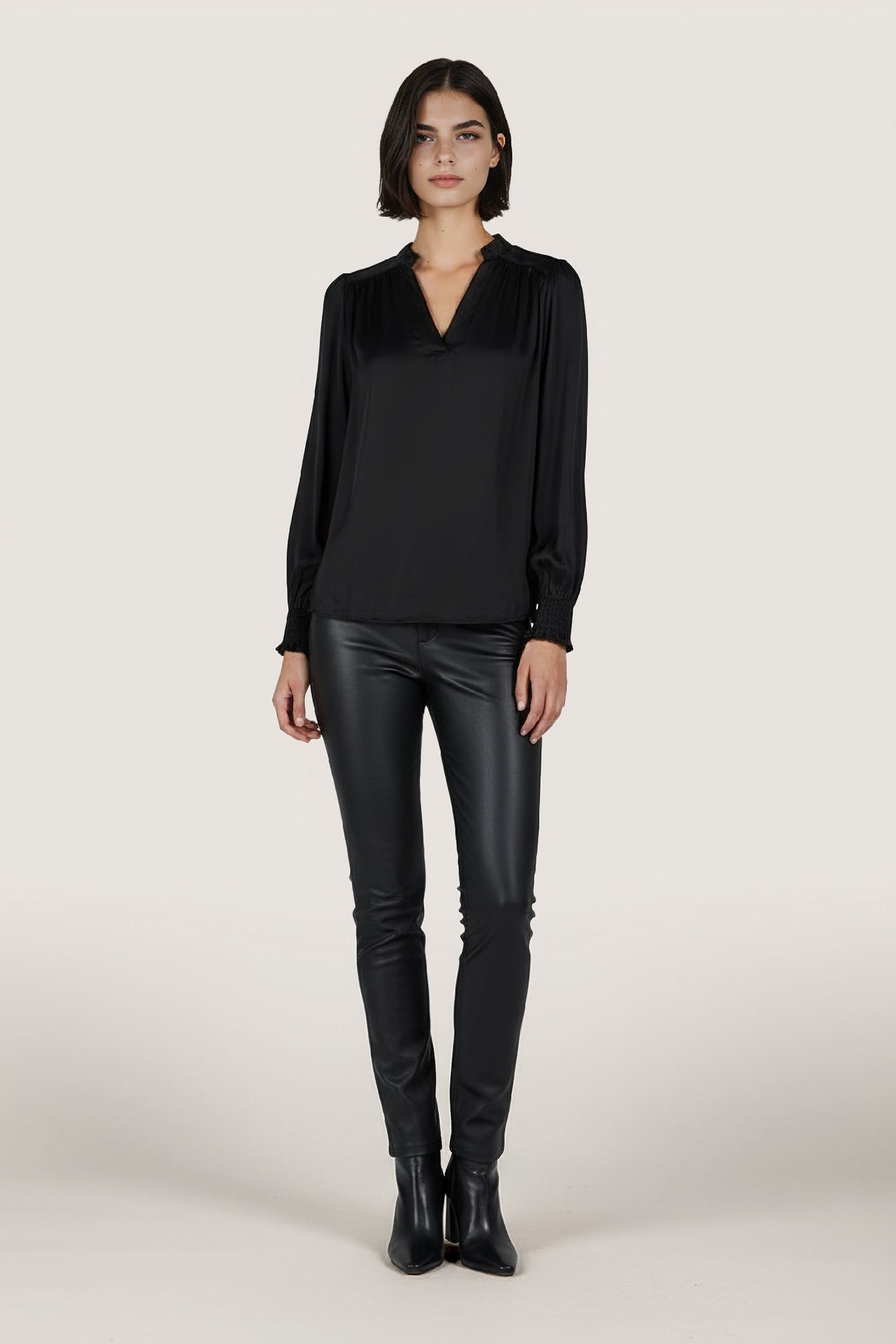 BLOUSE SHOULDER DETAILS BLACK 2