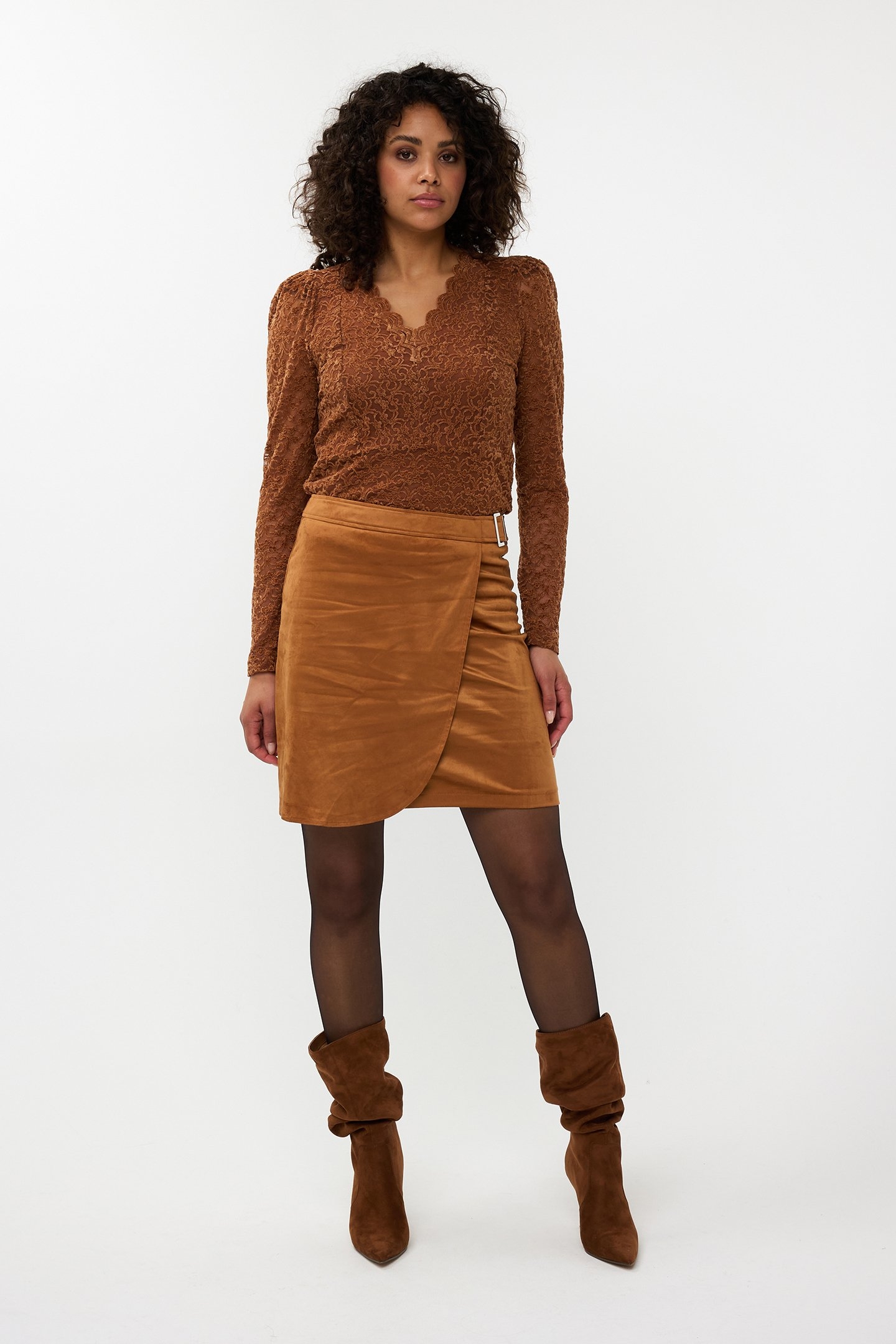 SKIRT OVERLAP SUEDINE CAMEL 2