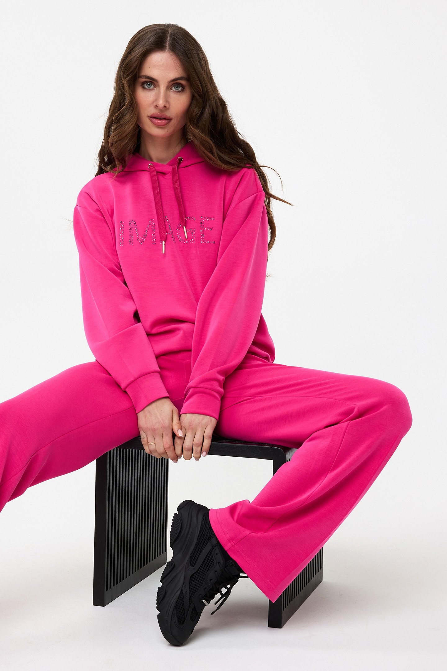 SWEATER HOODIE MODAL CERISE PINK 2