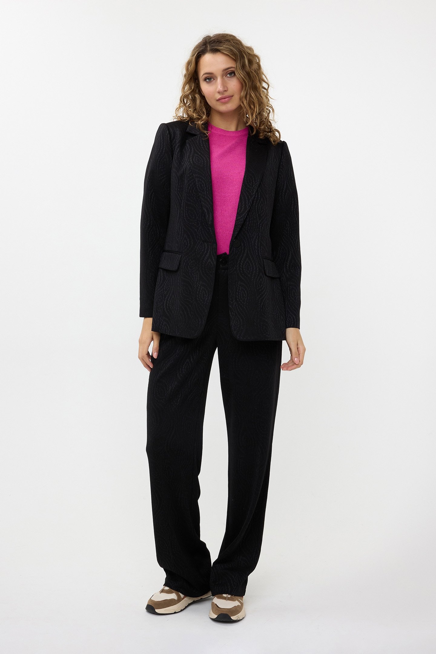 TROUSERS JACQUARD STRETCH BLACK 4