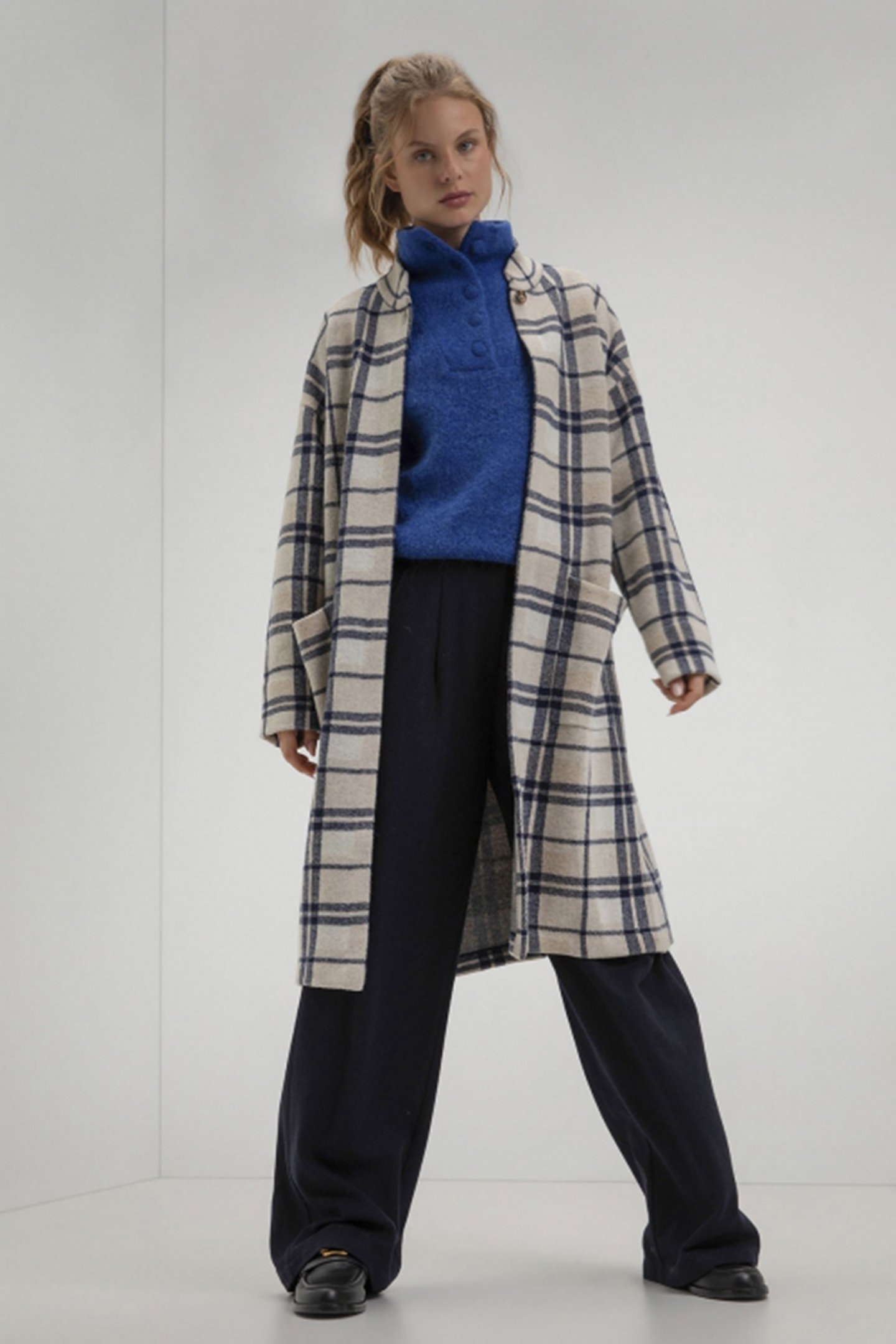 SJOERD CARDIGAN NAVY CHECK 1