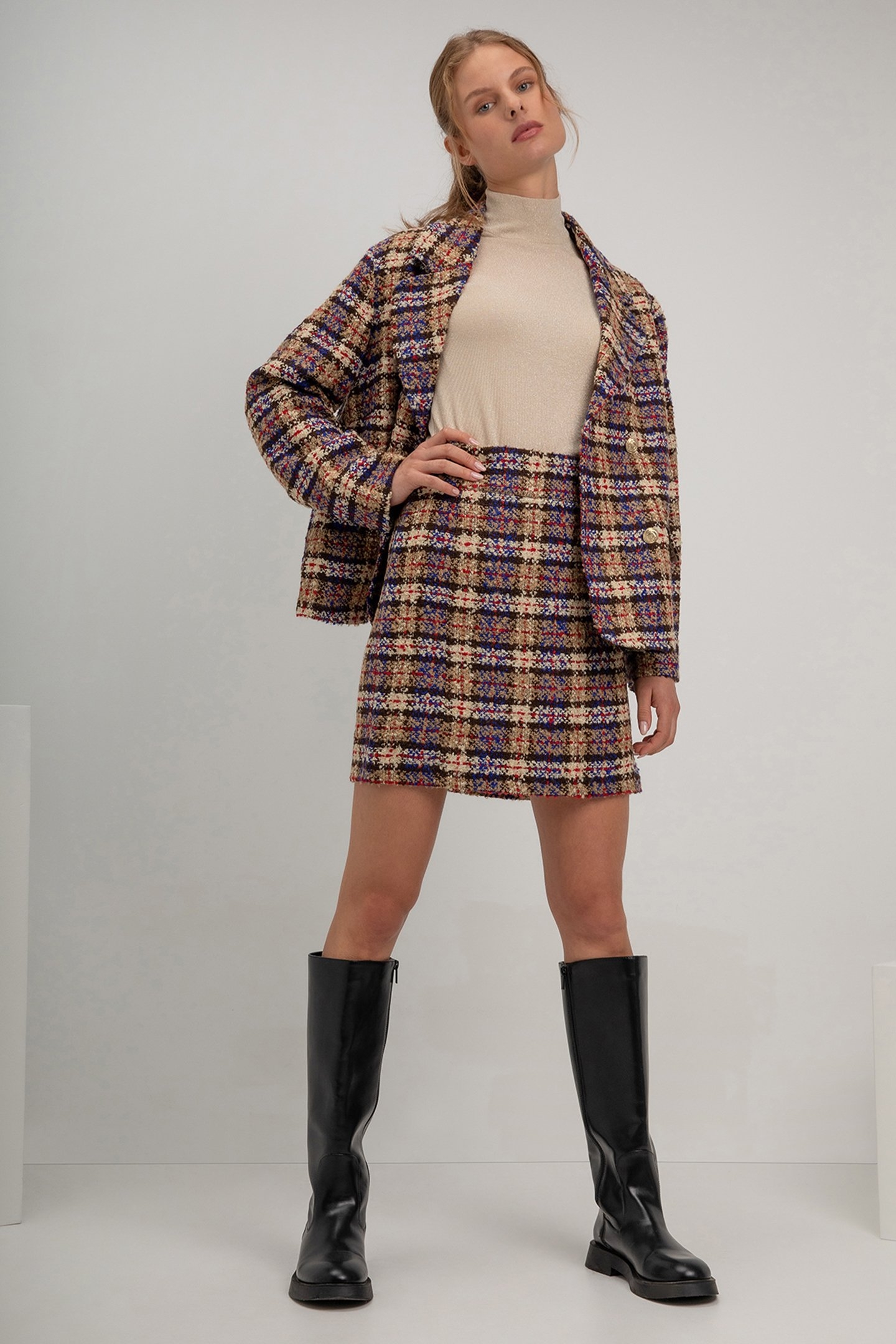 SEM BLAZER CARAMEL PRINT 2