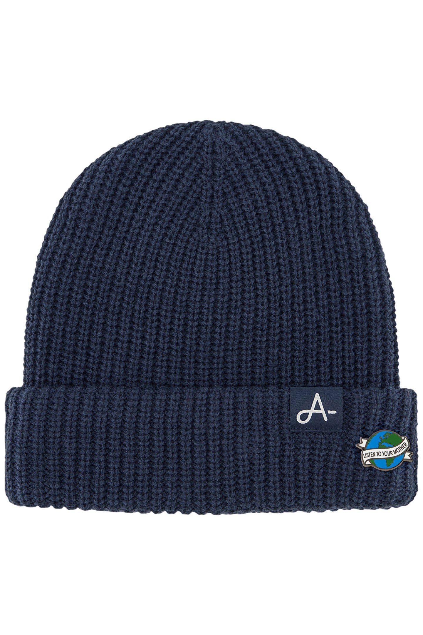 UNISEX BEANIE NAVY MOTHER EARTH BLACK IRIS 1