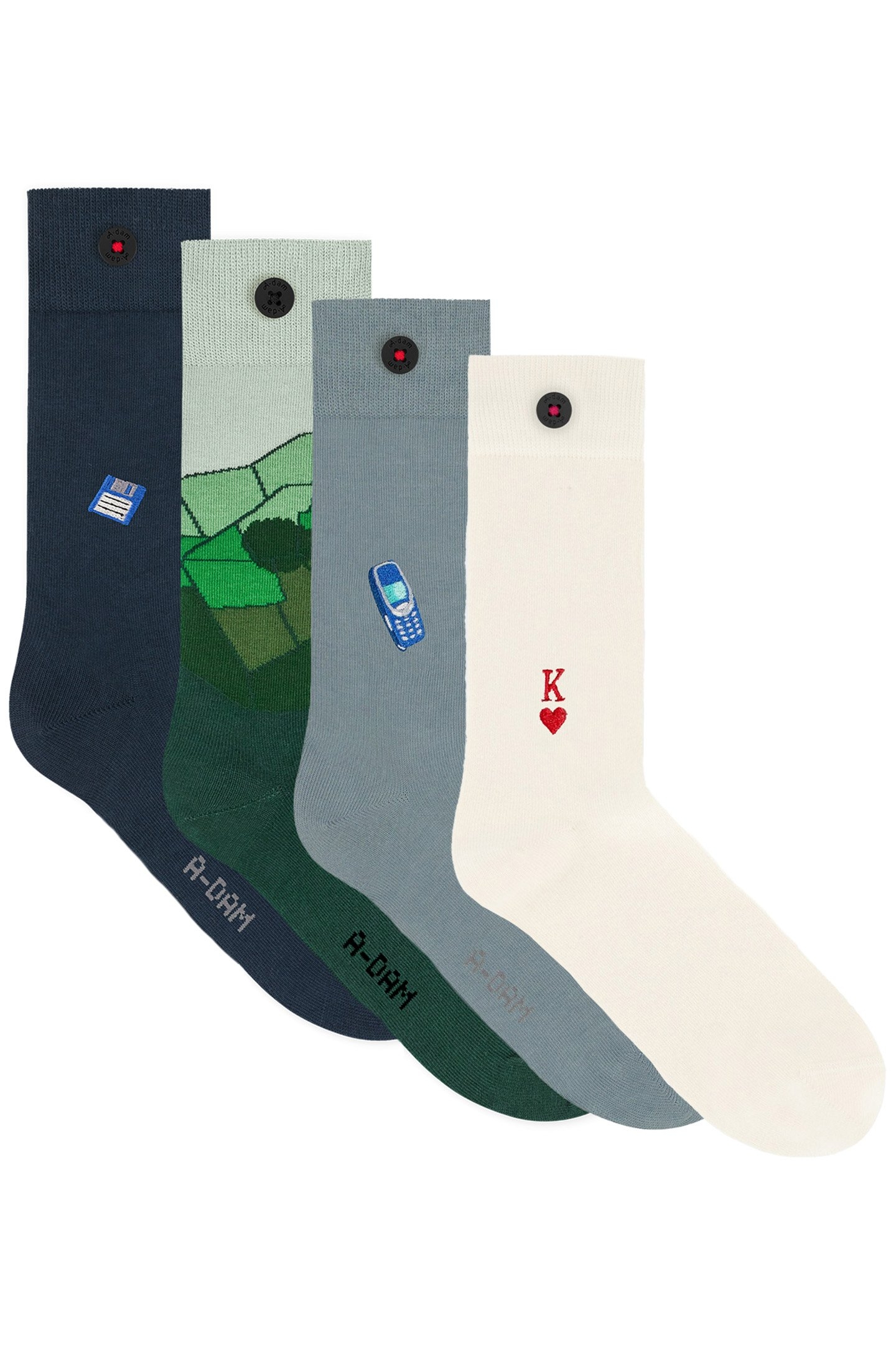 UNISEX A-DAM 4-PACK CASUAL SOCKS MULTICOLOR 1