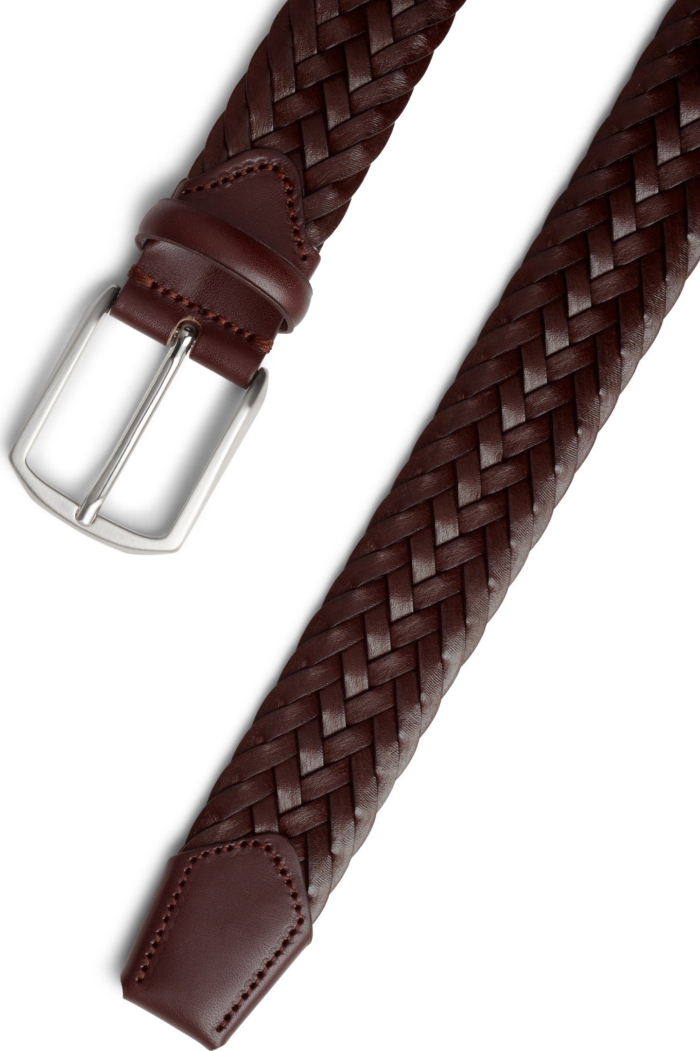 BELT-LEATHERBRAIDED-BROWN BROWN 2