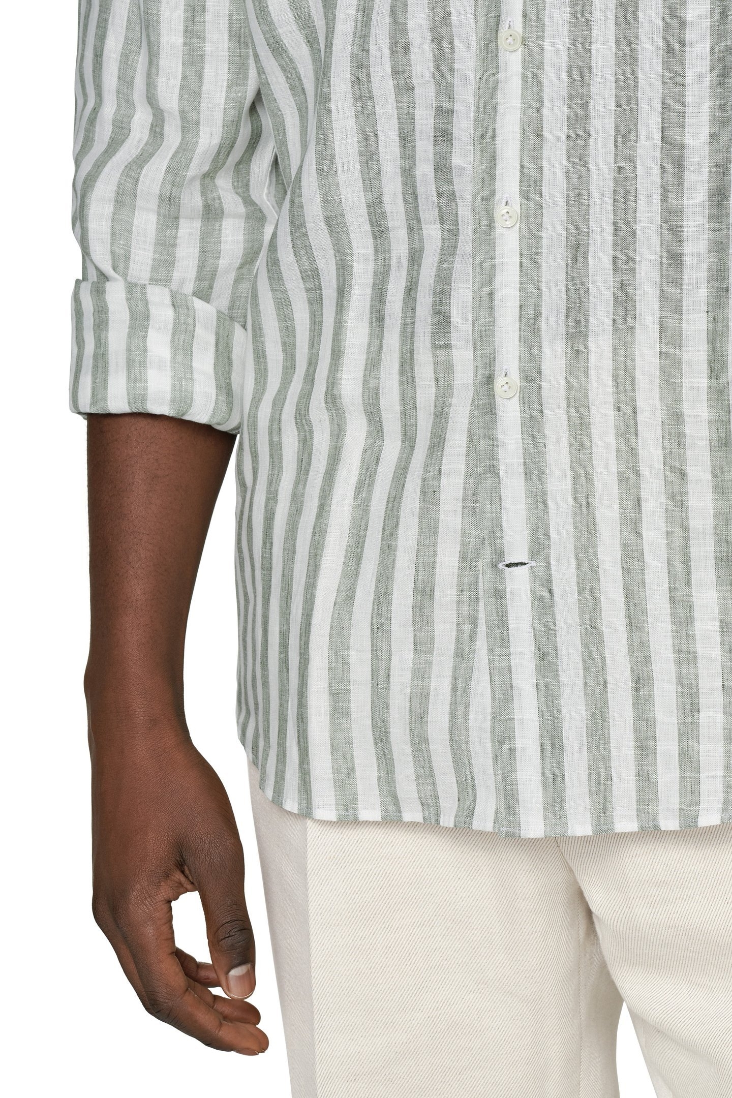 PURE LINEN GREEN STRIPE LIGHT GREEN 7