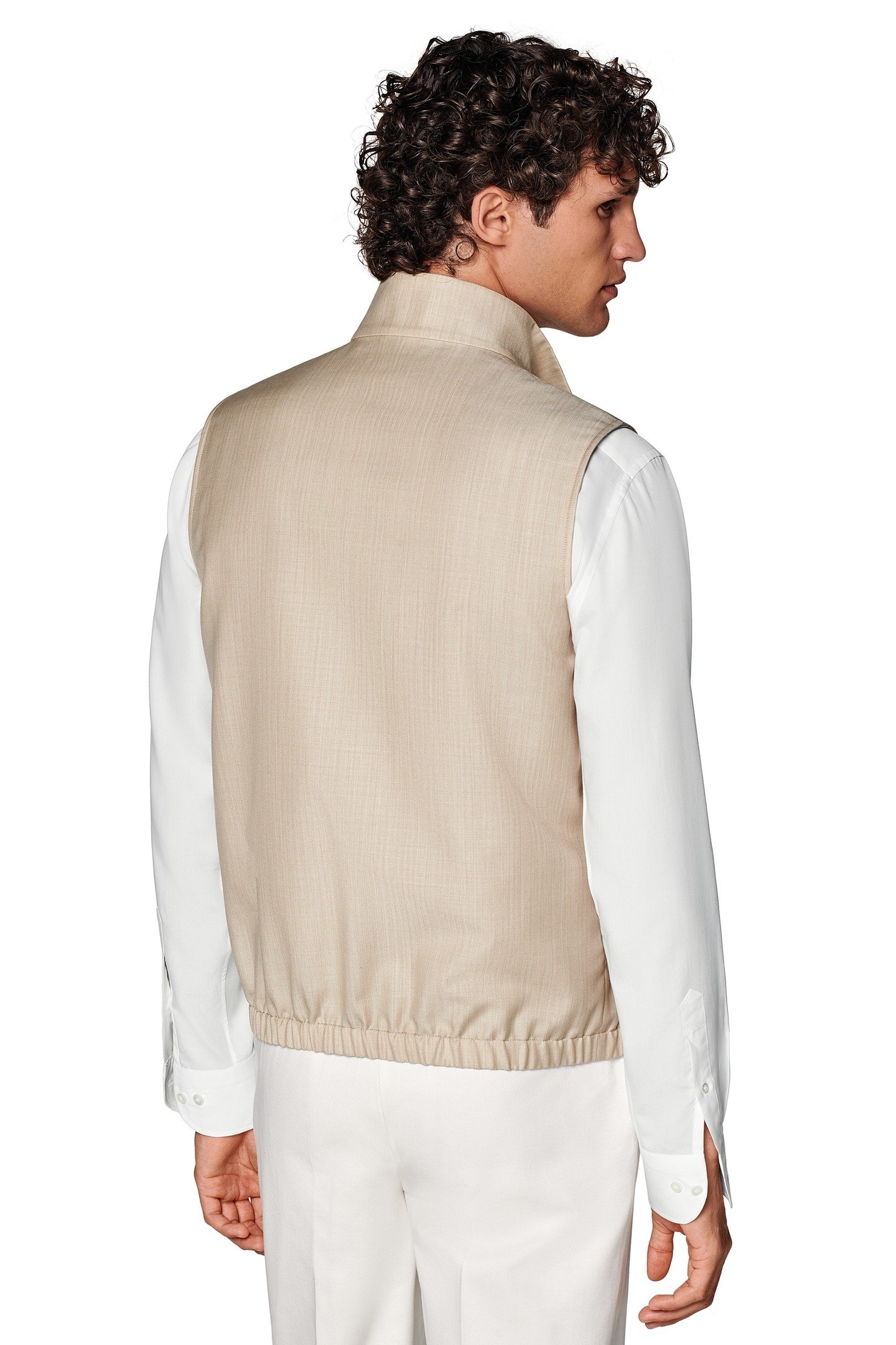 ZIP VEST-SAND-WOOL MOHAIR SAND 3