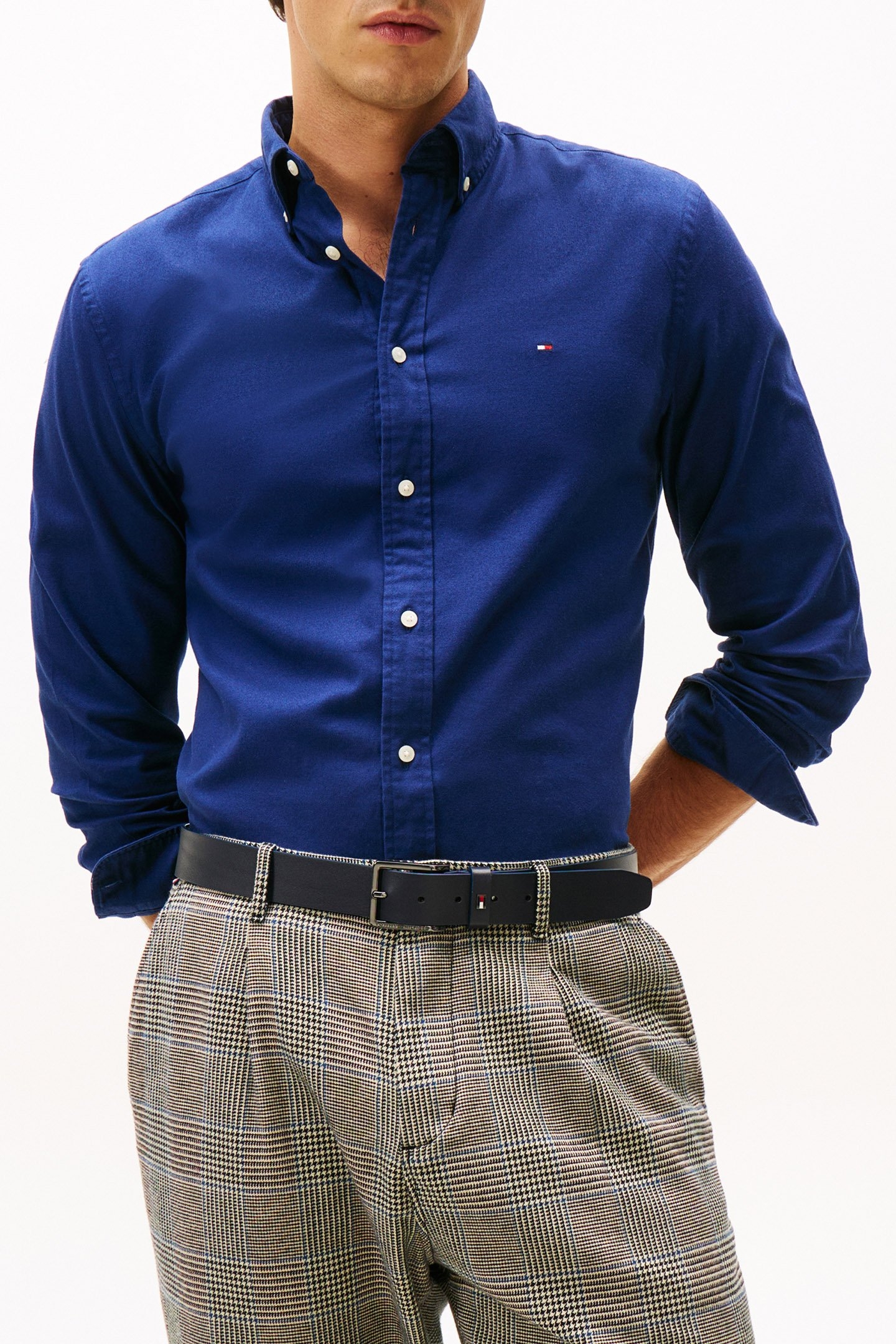 FLEX REGULAR FIT FLANNEL SHIRT PREPPY NAVY 1