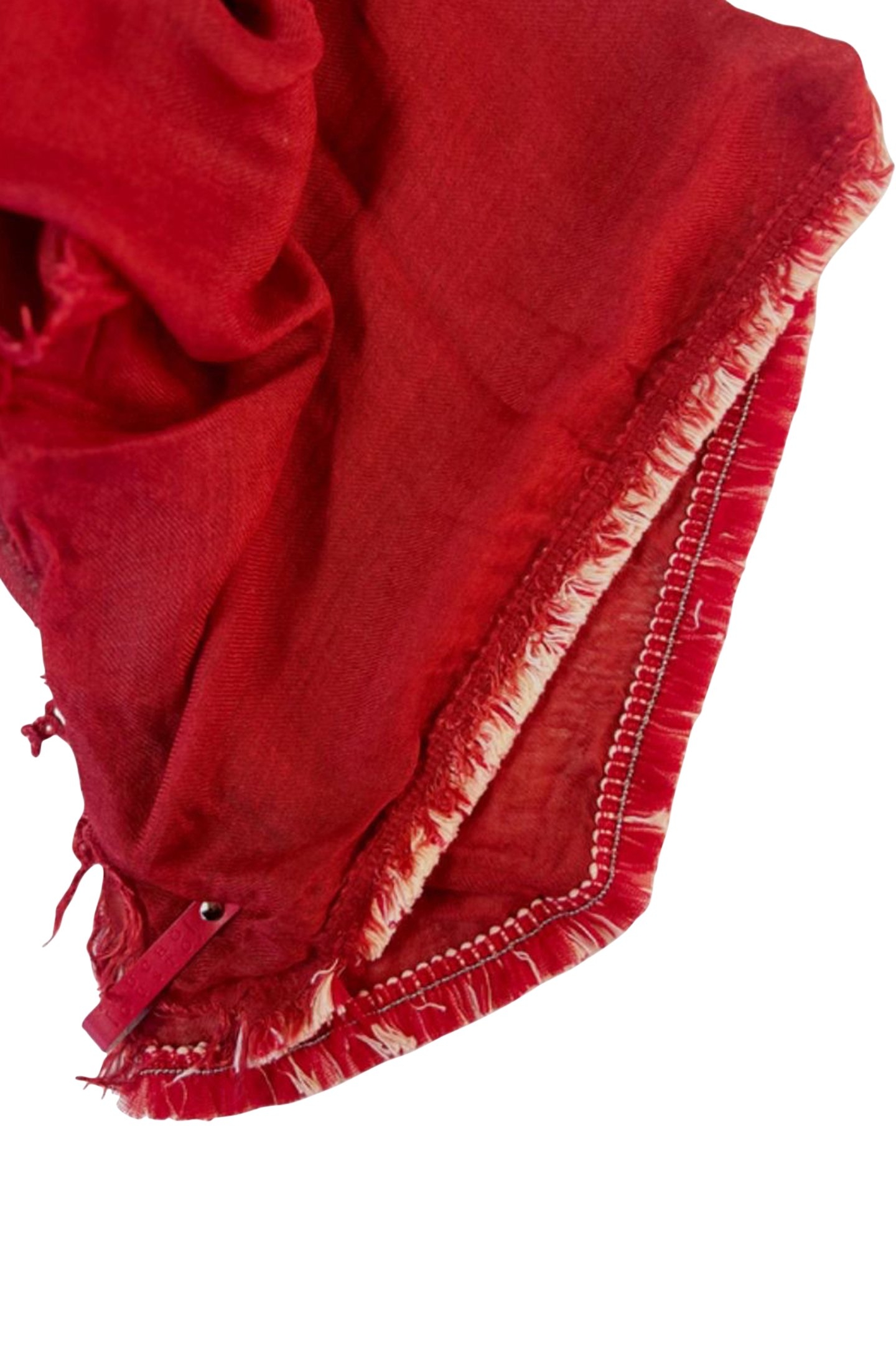 SCARF OBLONG FRINGES 001 RED 2