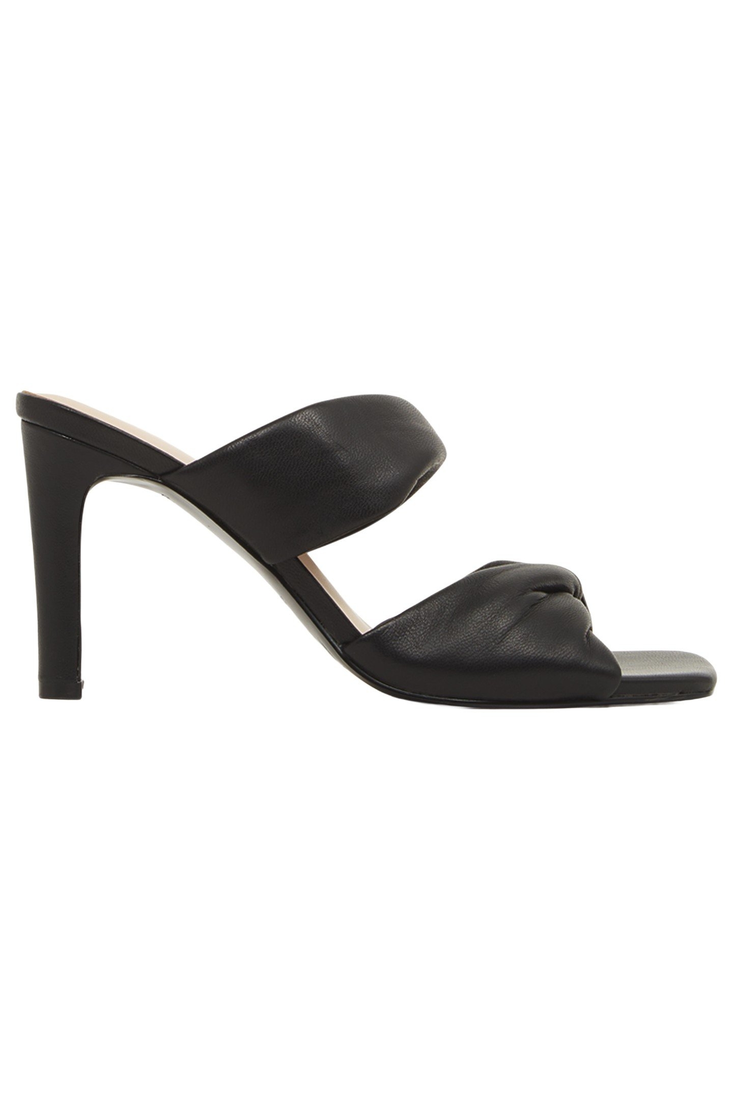 BLOCK HEEL PADDED MID SANDAL BLACK 2