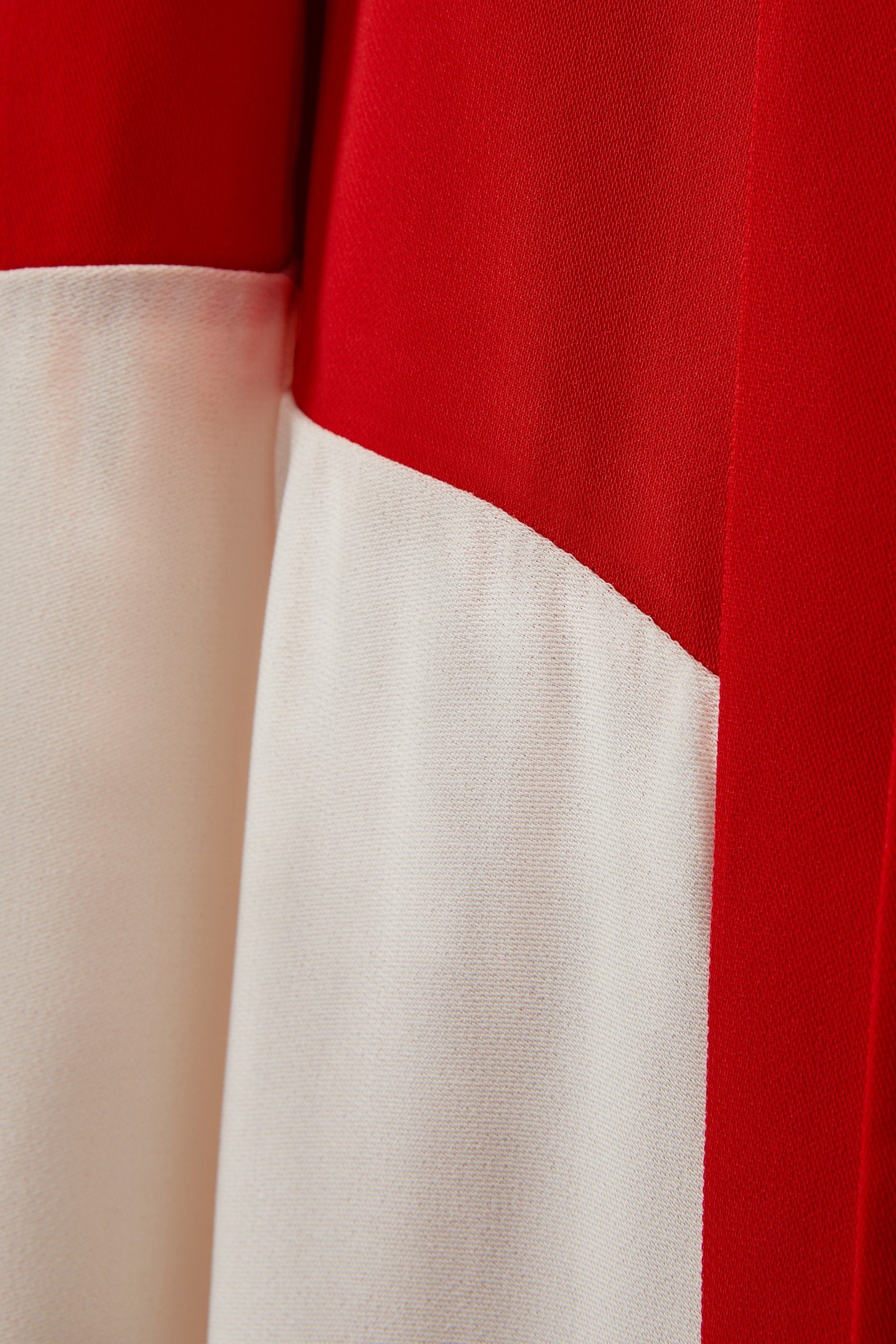 COLOUR BLOCK MIDI DRESS RED/CREAM 7