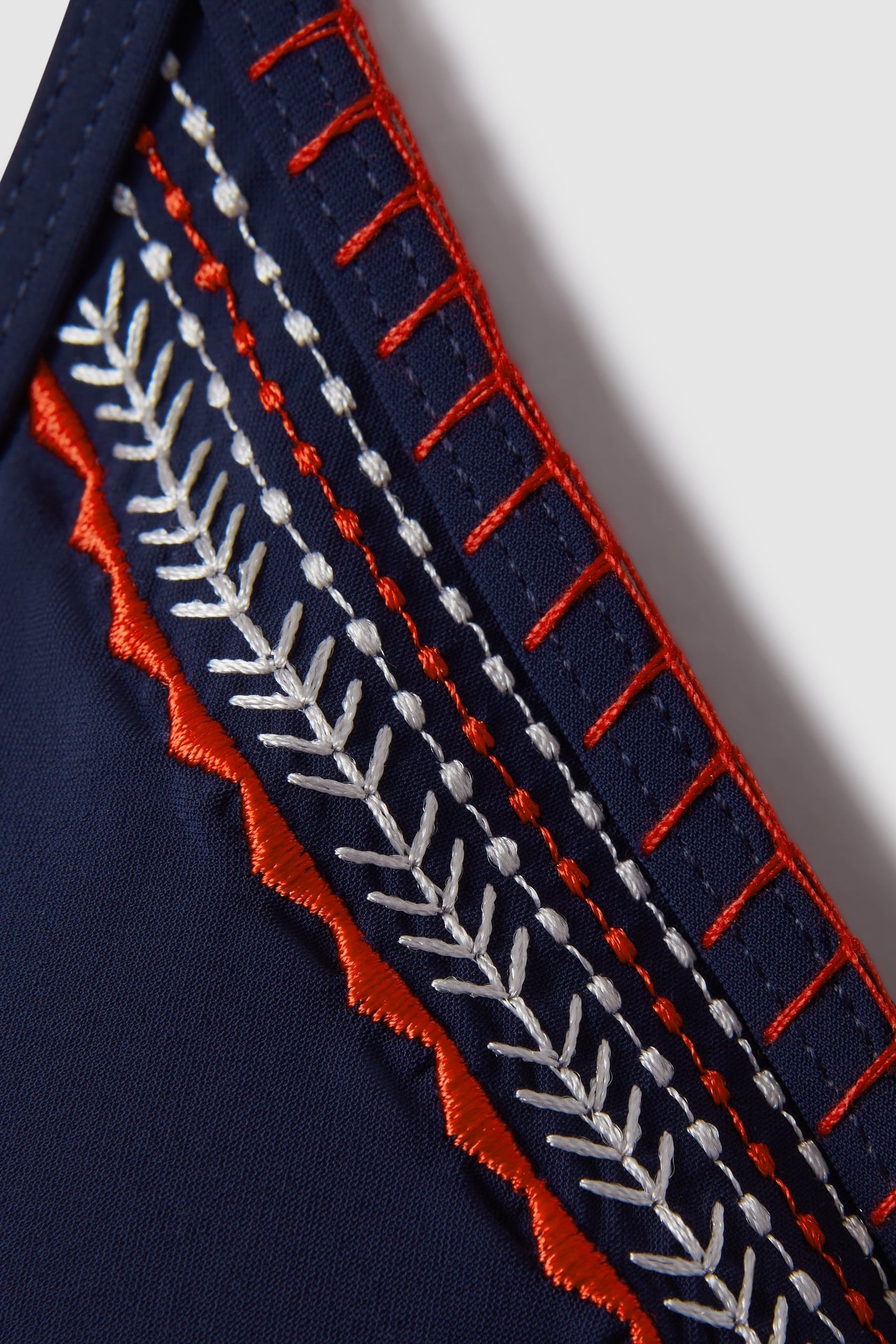 STITCH DETAIL TRIANGLE TOP NAVY/RED 6