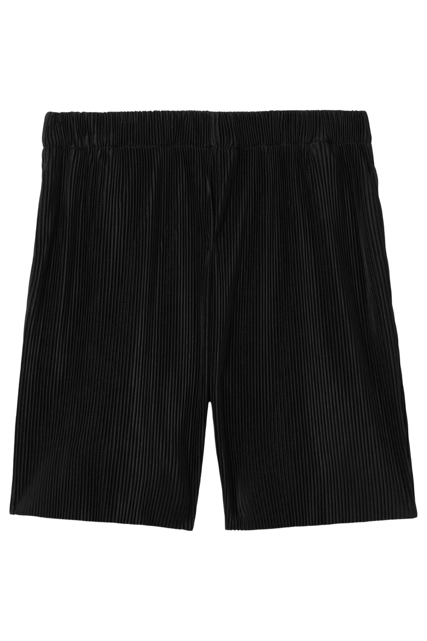 ELASTICATED WAIST PLISSE SHORT BLACK 1