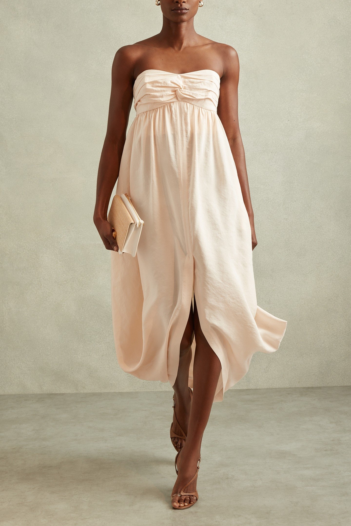 BUBBLE HEM MIDI DRESS NEUTRAL 2