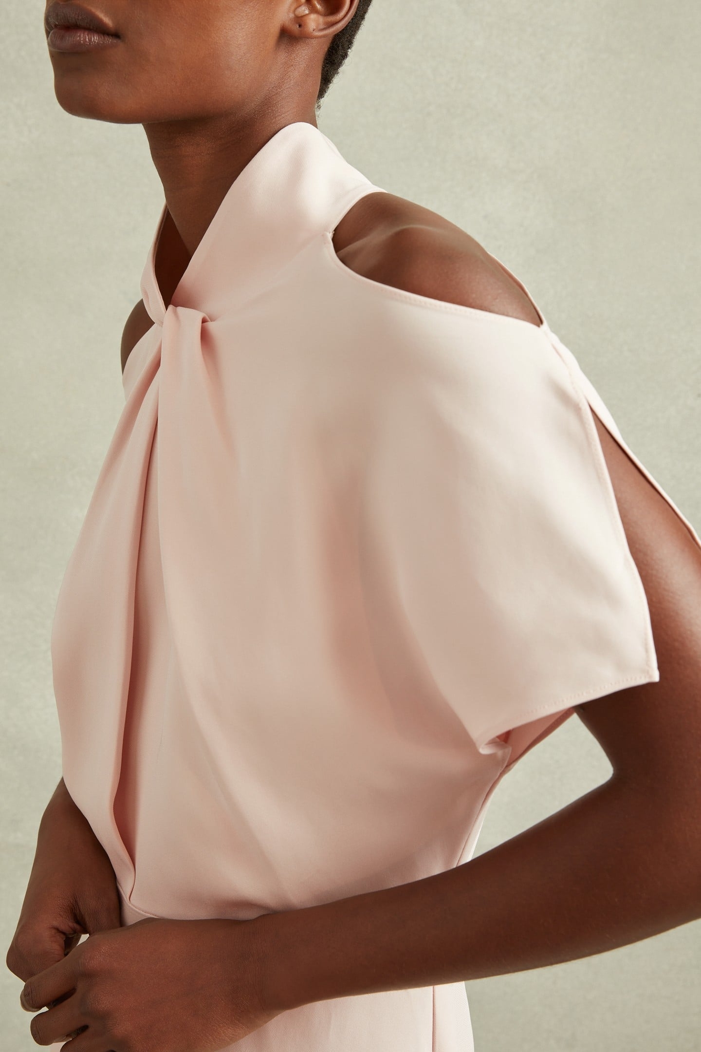 SHORT SLEEVE OCCASION MIDI DRESS NUDE 5