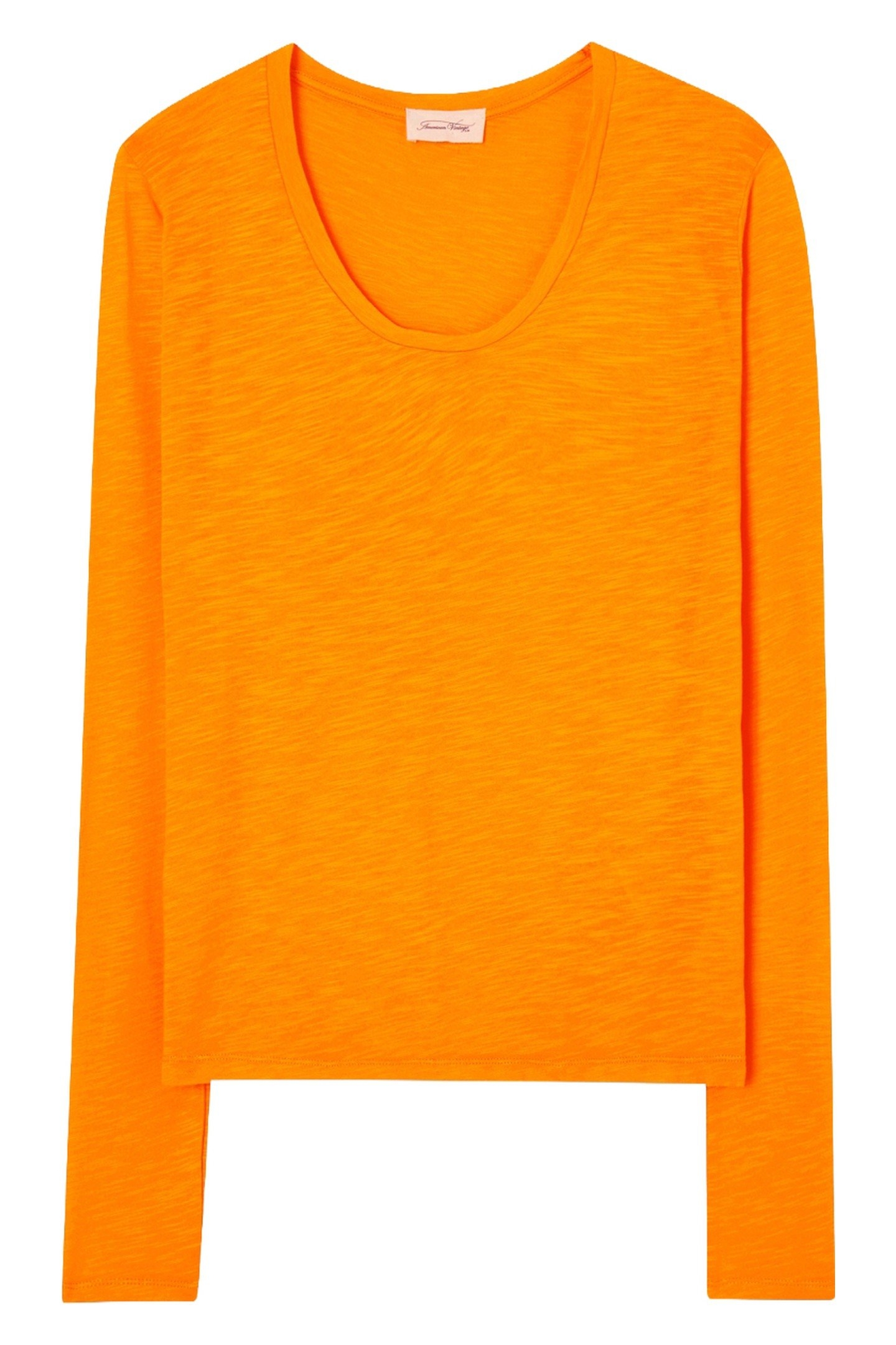U-SHAPED NECK LONG-SLEEVED T-SHIRT VINTAGE NECTARINE 1