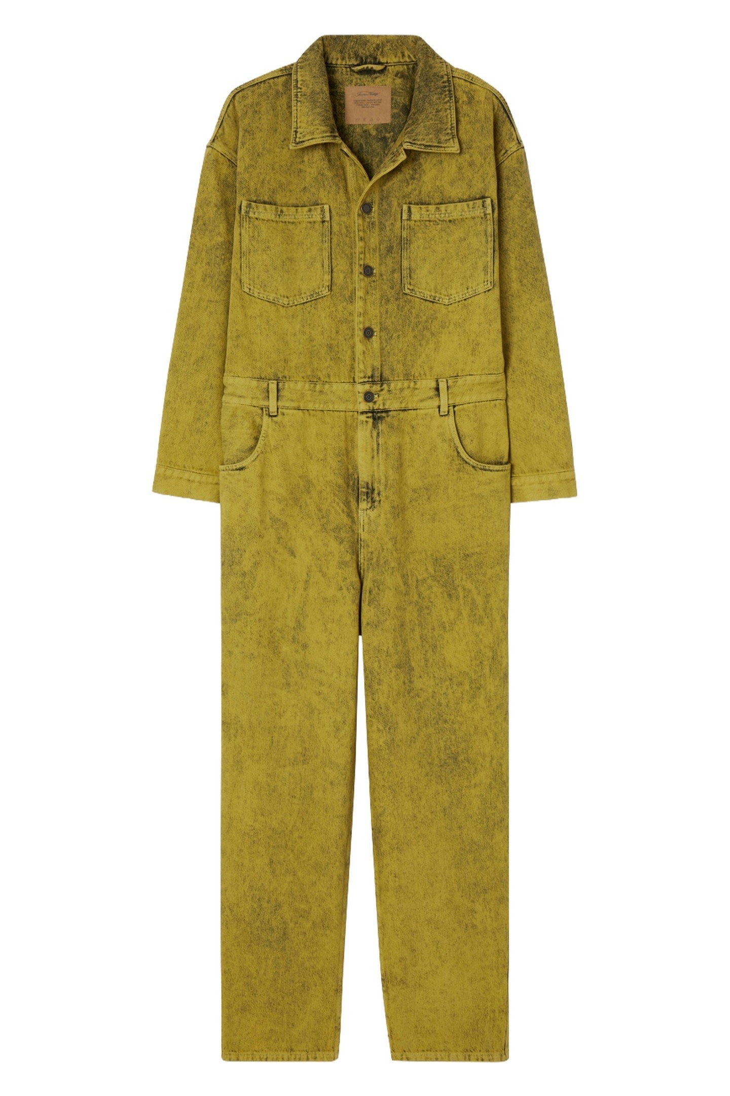 MILESTONE JUMPSUIT WITH SHIRT COLLAR YELLOW OVERDYE 1