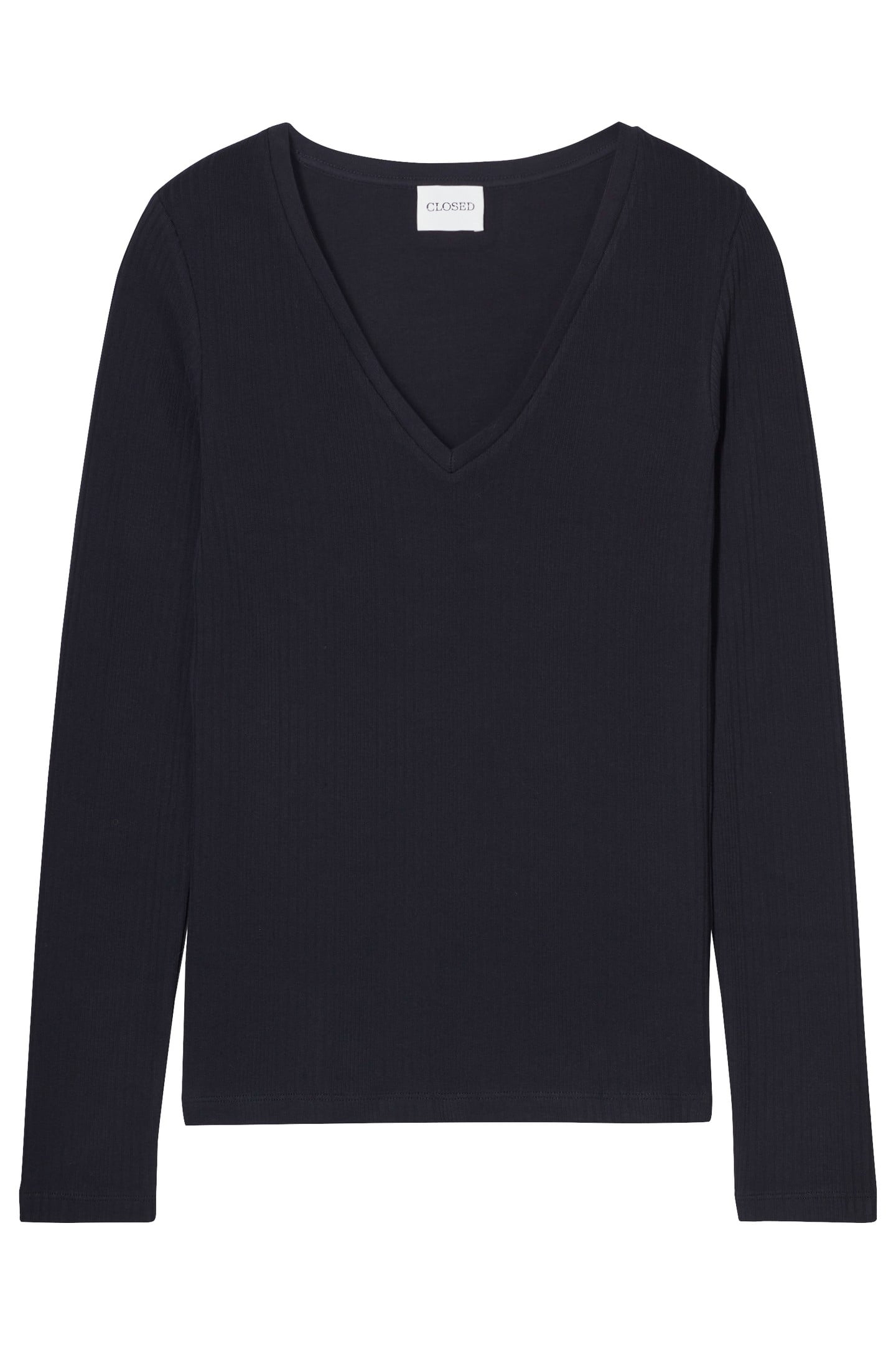 V NECK LONGSLEEVE T-SHIRTS BLACK 3