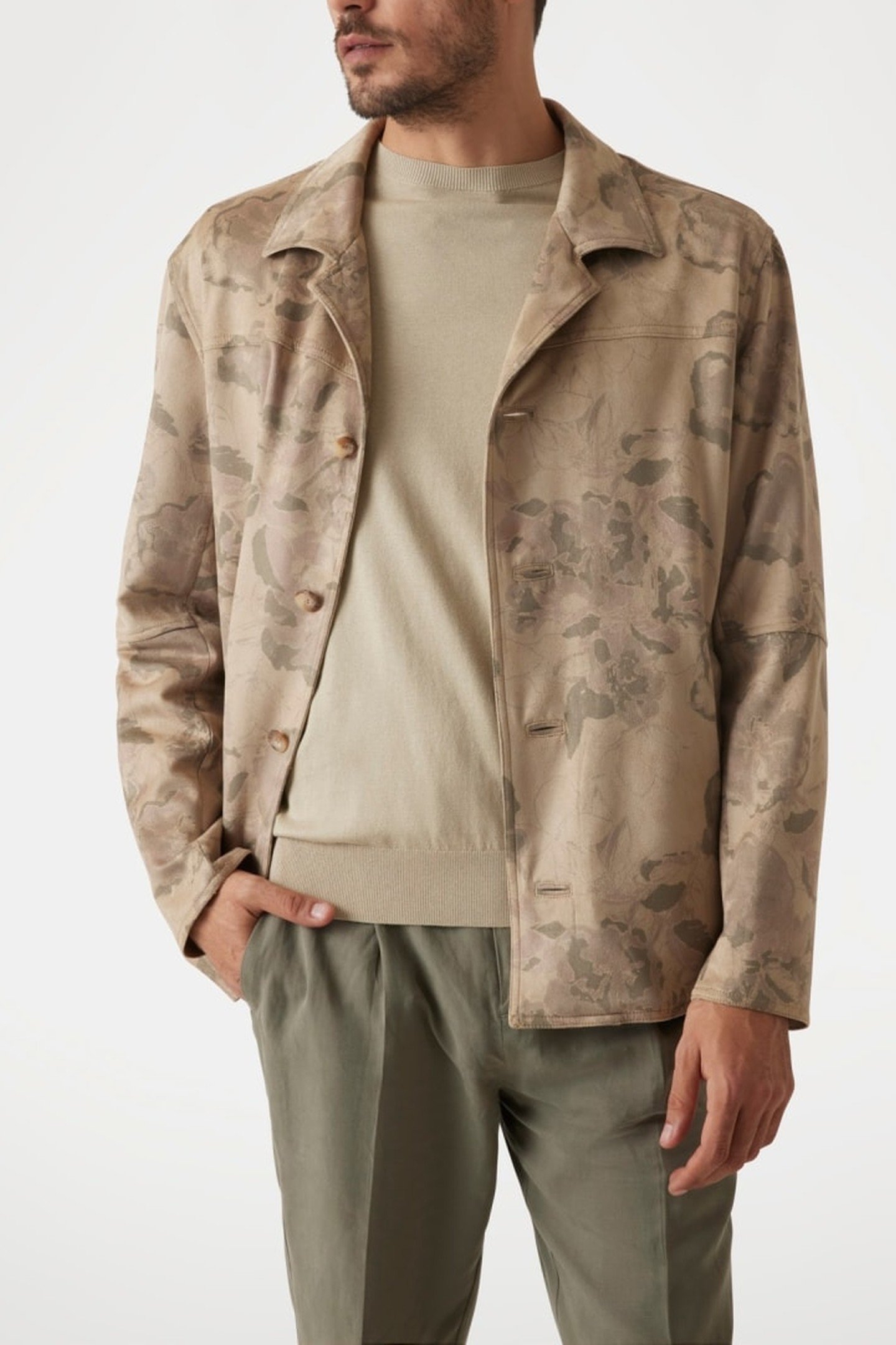 REAL PRINTED SUEDE J BEIGE FLOWER PRINT 5