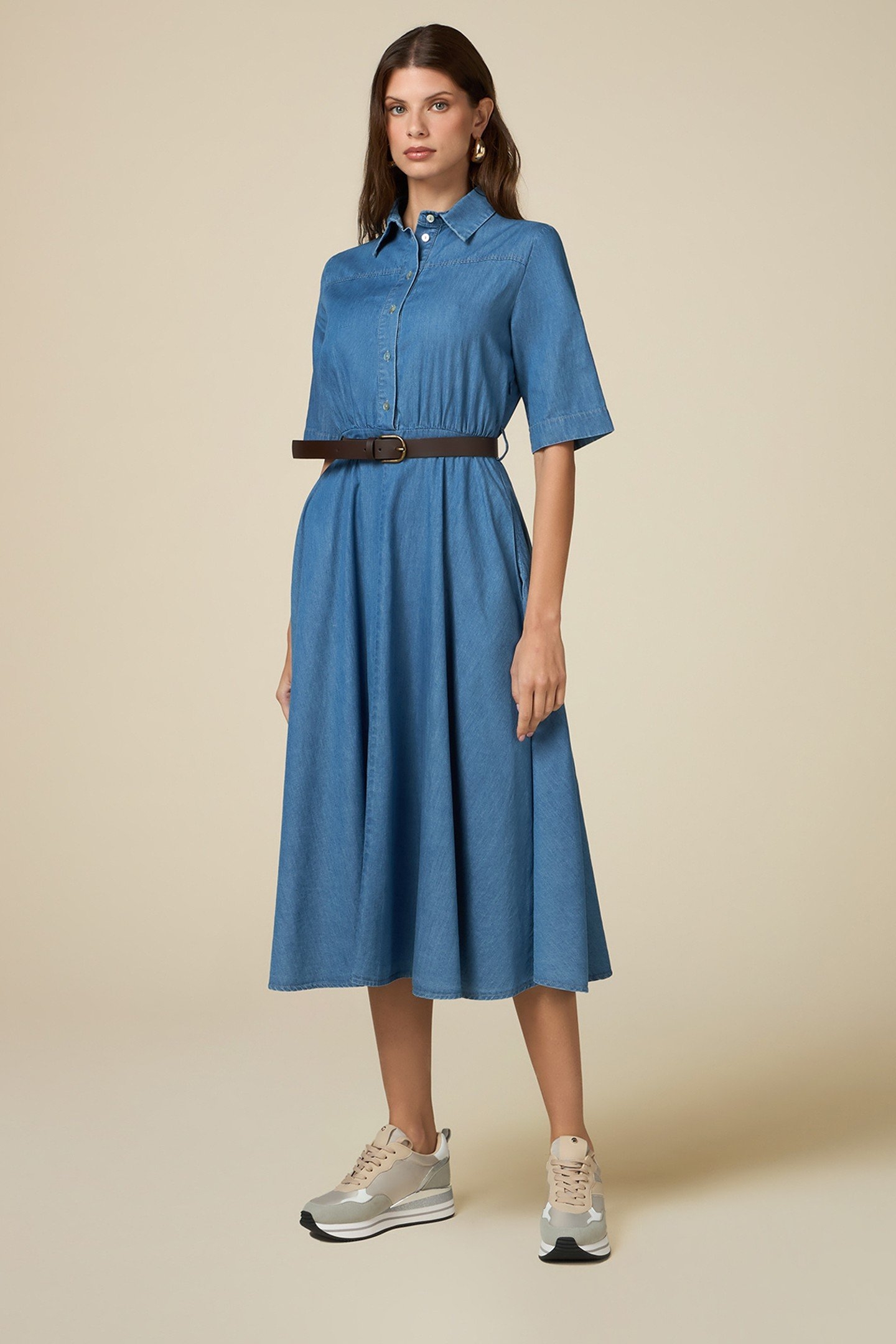 TENCEL CHEMISIER DRESS LIGHT BLUE 1