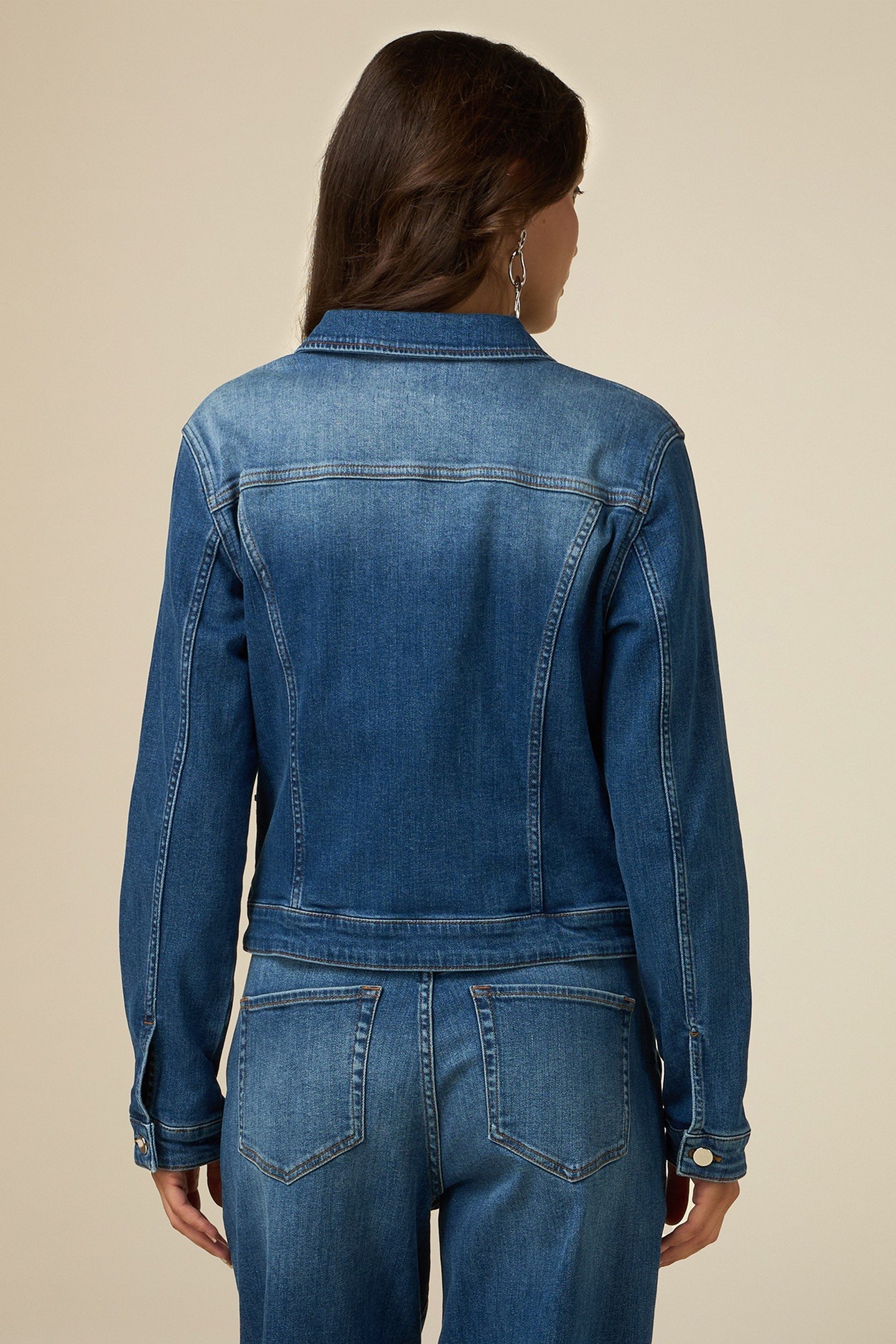 DENIM TRUCKER JACKET WITH JEWEL EMBROIDERY BLUE 2