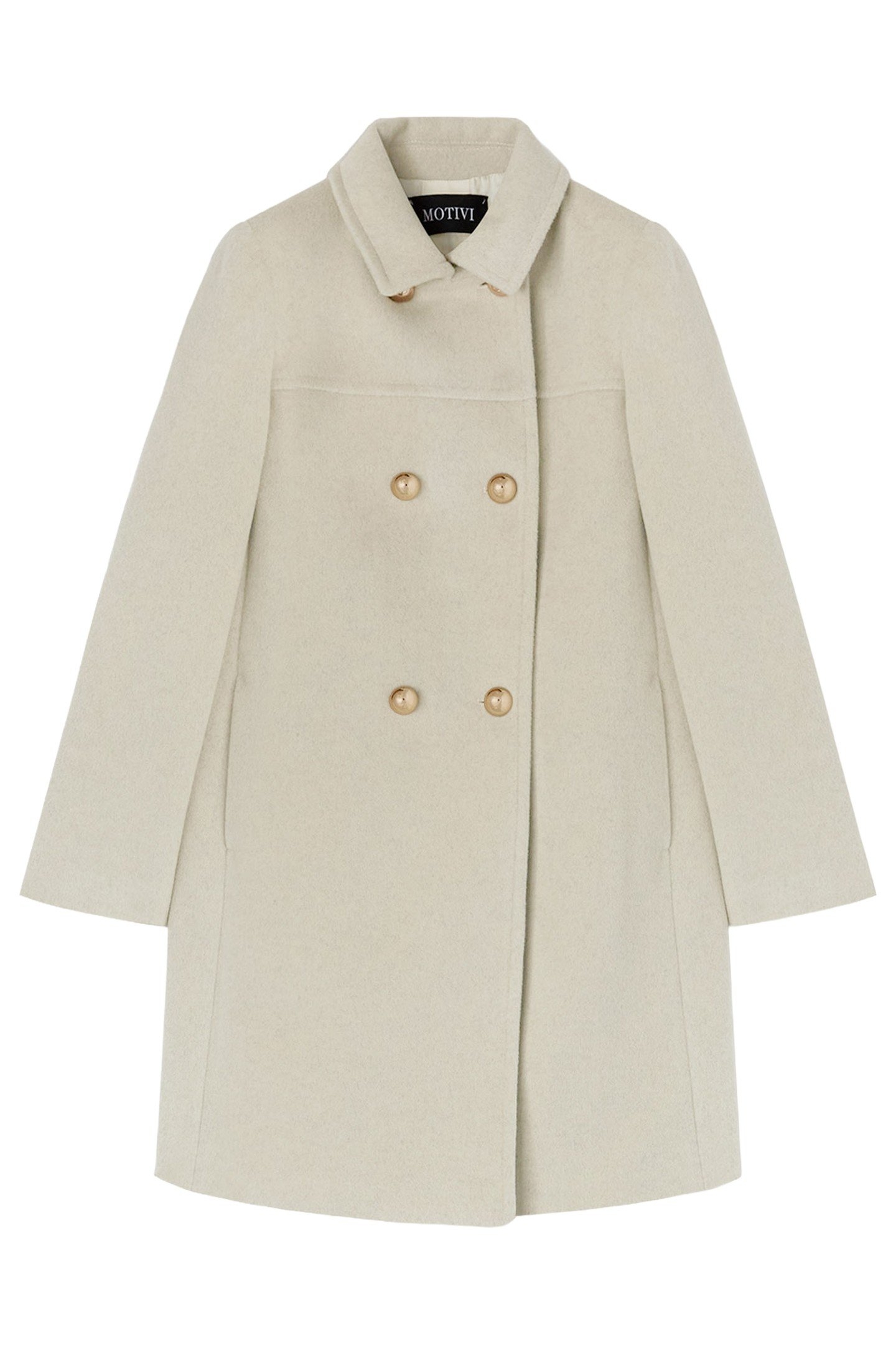 DOUBLE-BREASTED COAT WITH COLLAR BEIGE 3