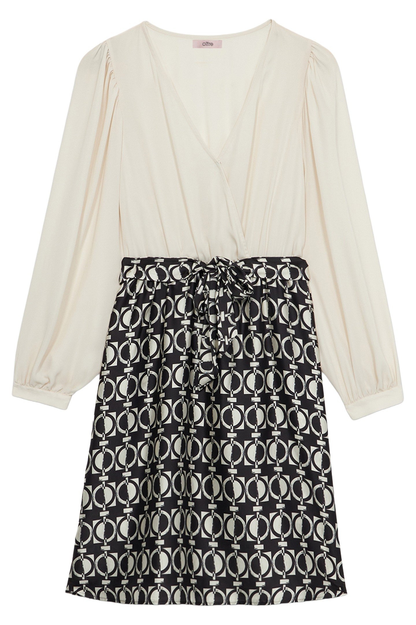 DRESS WITH PATTERNED SKIRT MULTICOLOR 3