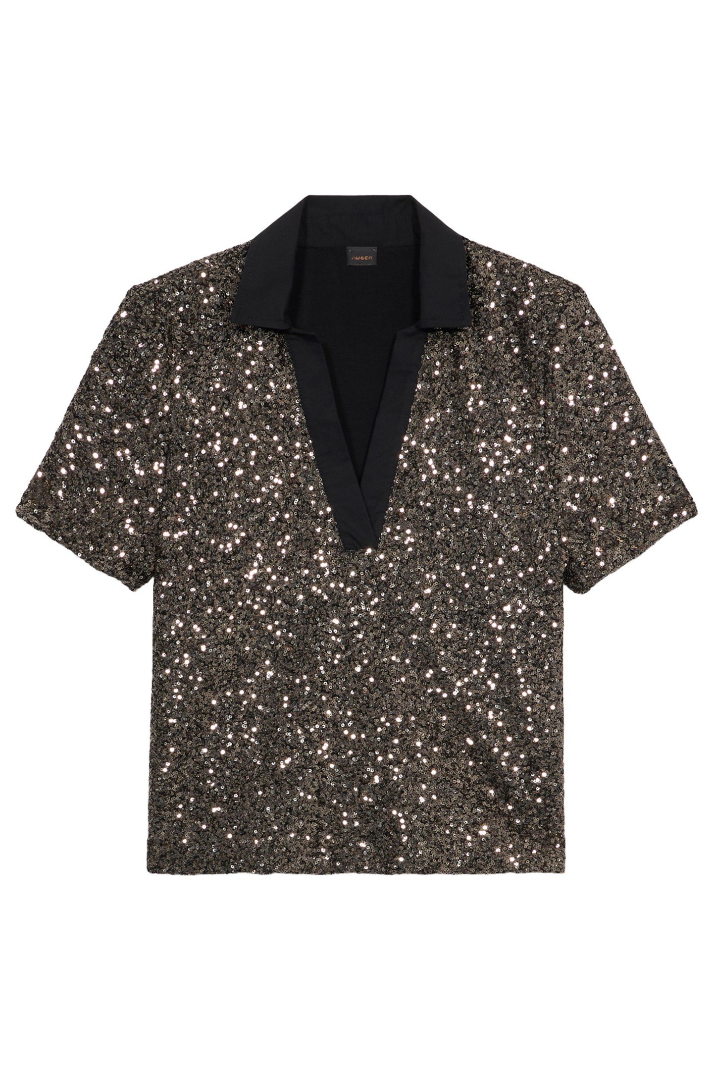 FULL SEQUINED POLO SHIRT GREY 3