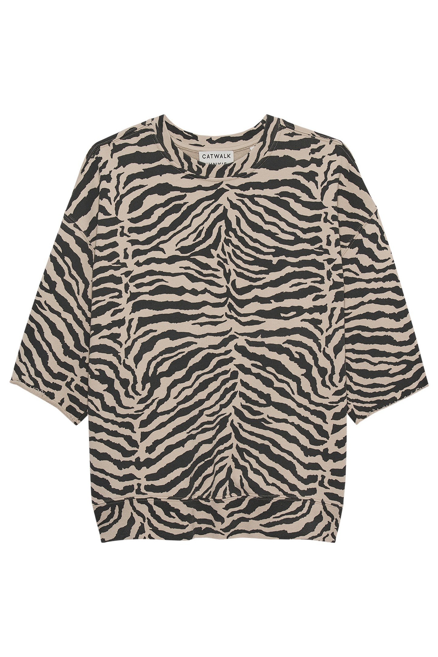 SHORT SLEEVE ZEBRA SWEATER SAND 4