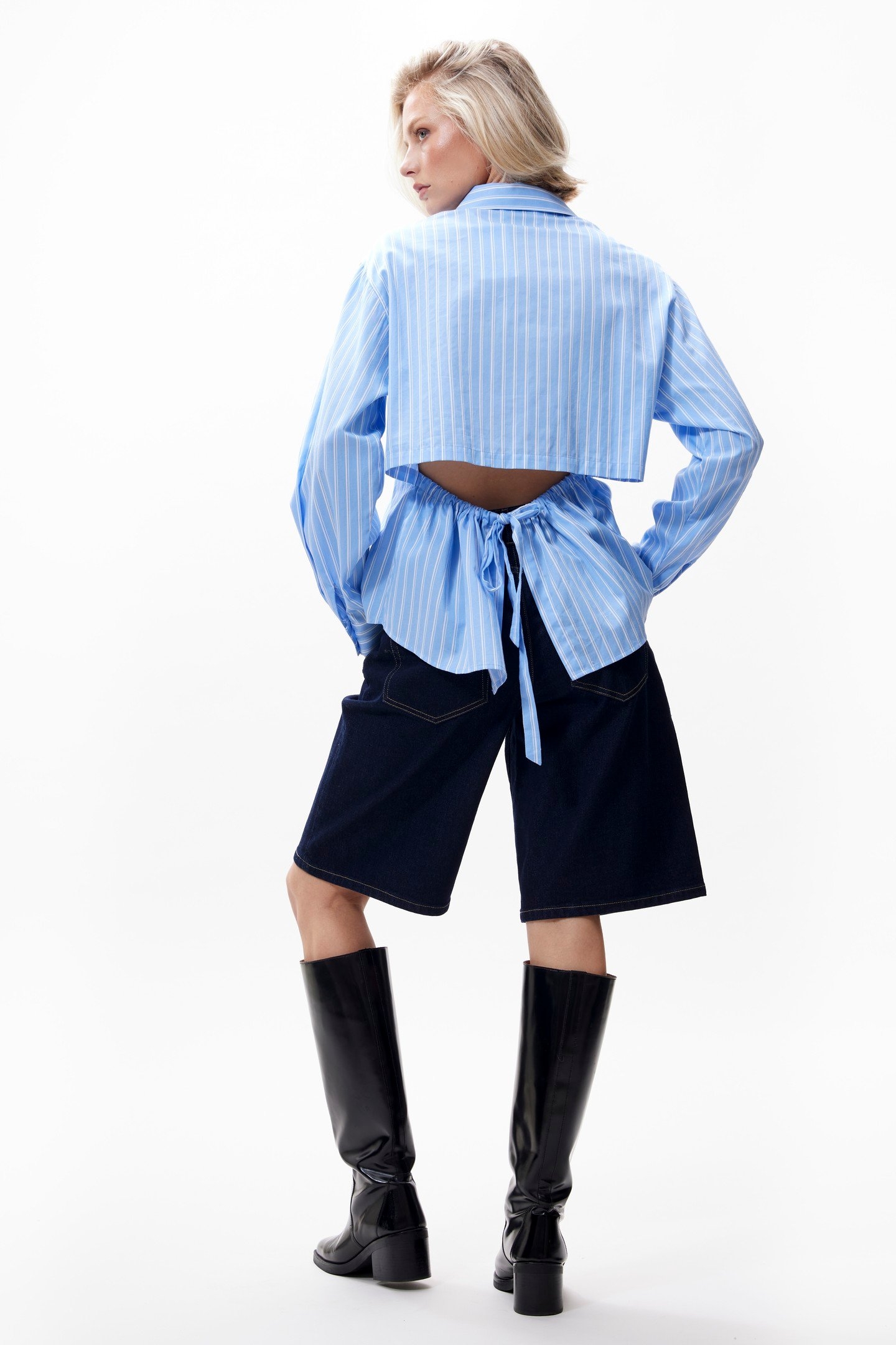 BLOUSE WITH OPEN BACK CORNFLOWER BLUE 2