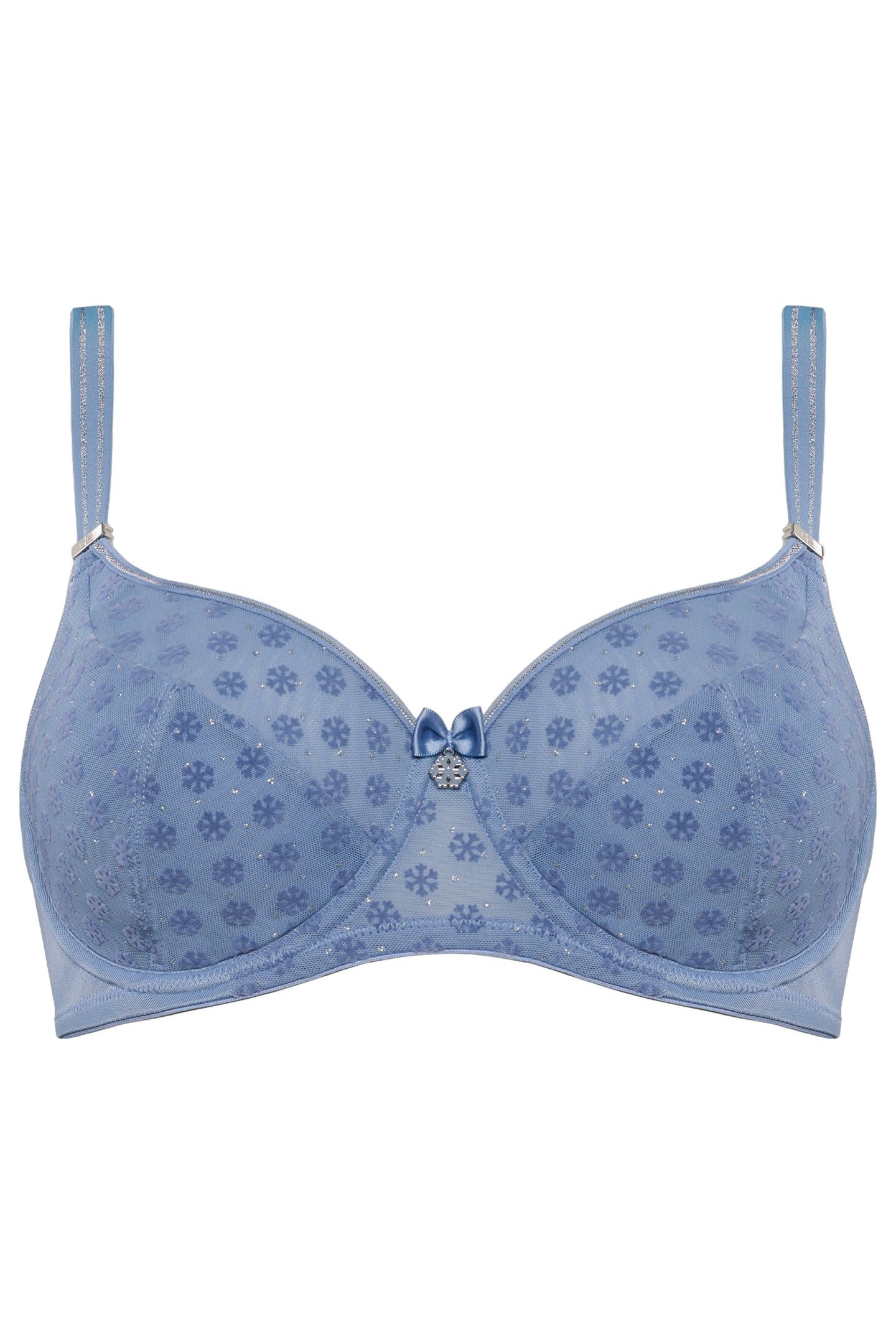 SNOWFLAKE BRAPLUNGE BALCONYWIRED SEMI PADDED BLUE 3