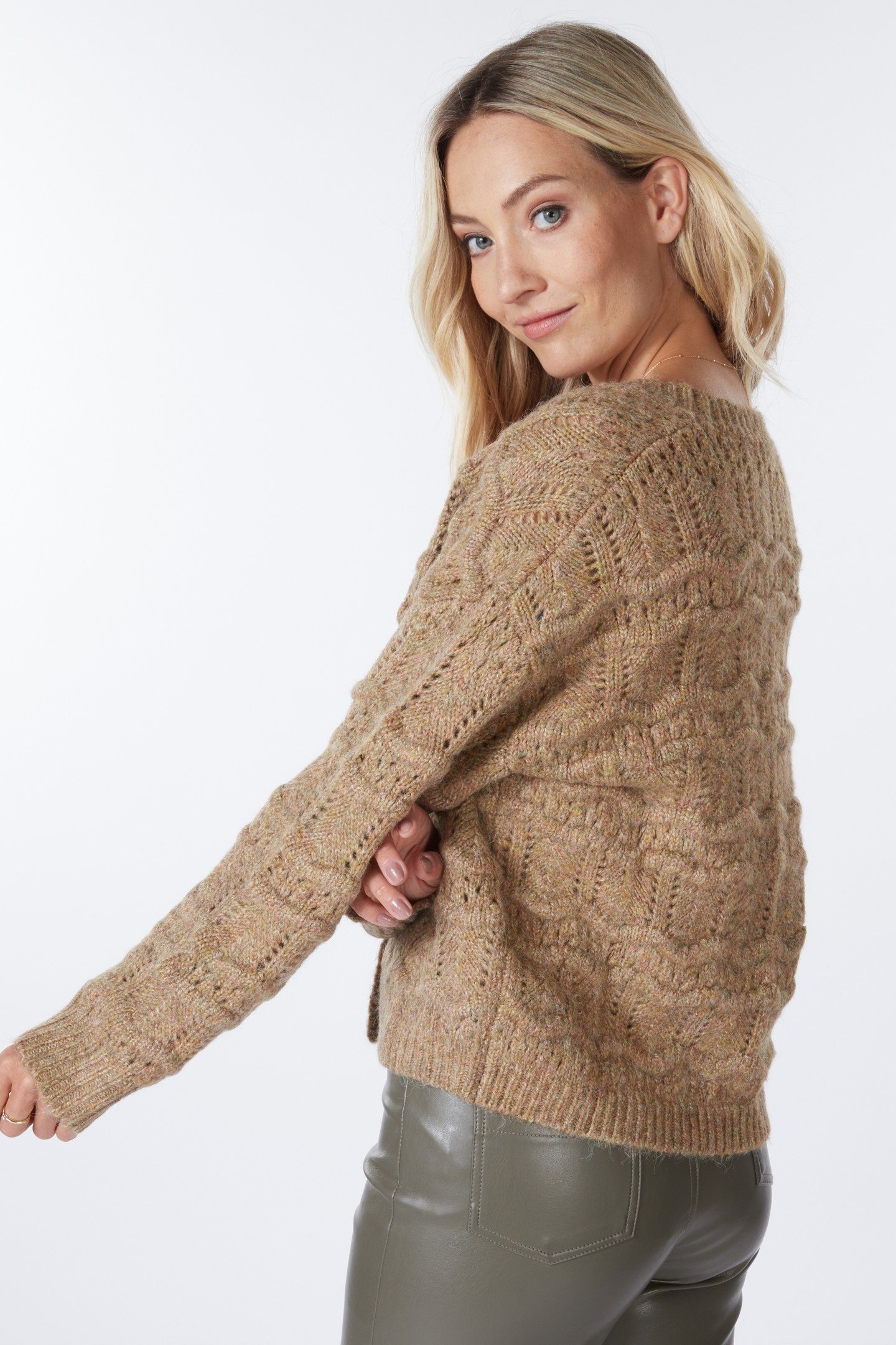 TROUSERS ZIPPER PU LEAF GREEN 3