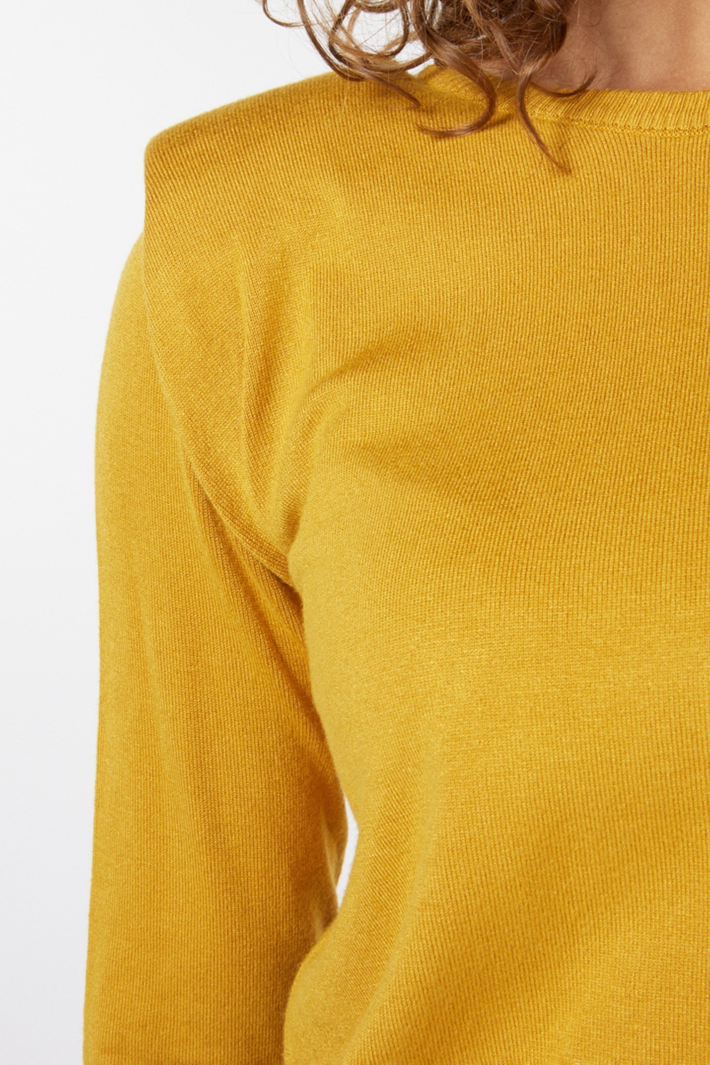 SWEATER BASIC SHOULDER PADS MUSTARD 5