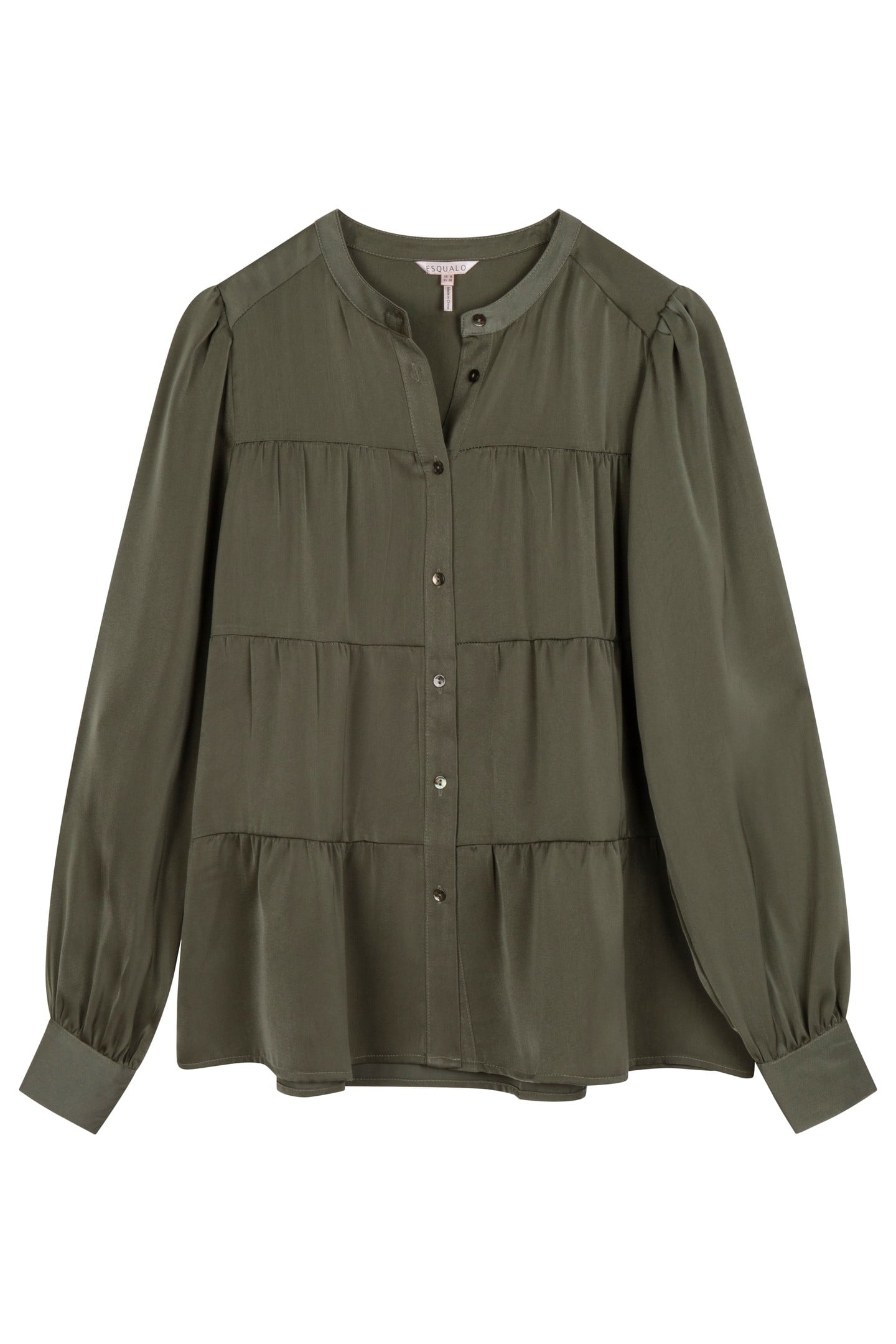 BLOUSE SEAMS SATEEN LEAF GREEN 1