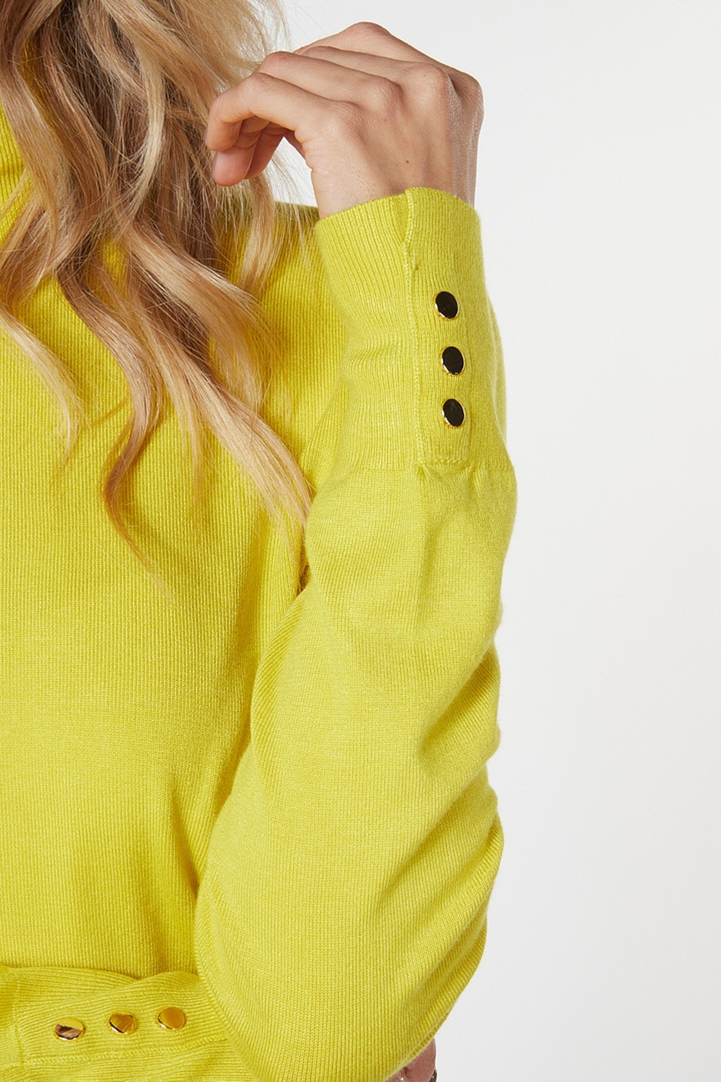 SWEATER PUFF SLVE BUTTONS WARM OLIVE 6