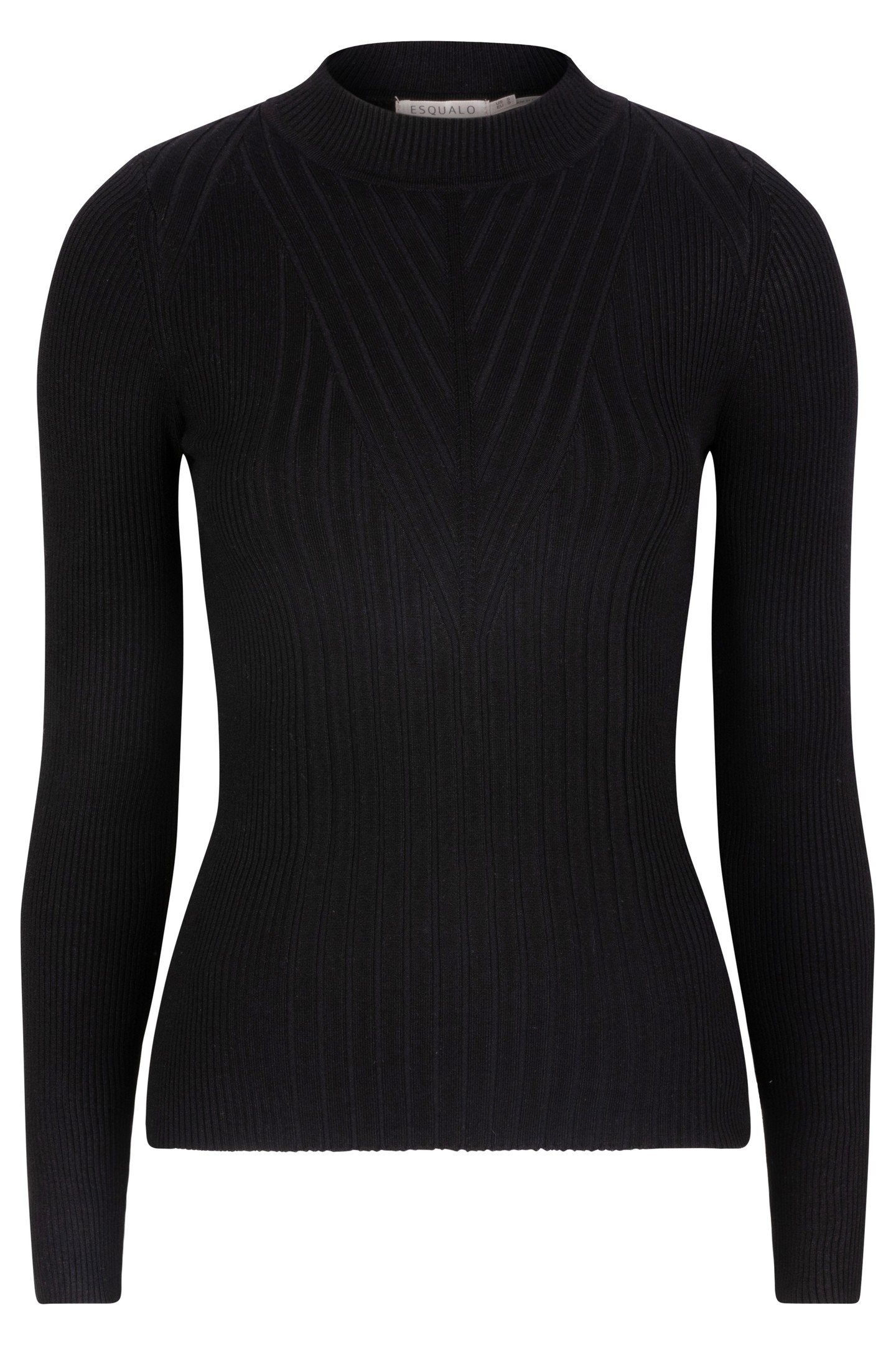 SWEATER TOP FANCY RIB BASIC KNIT BLACK 4